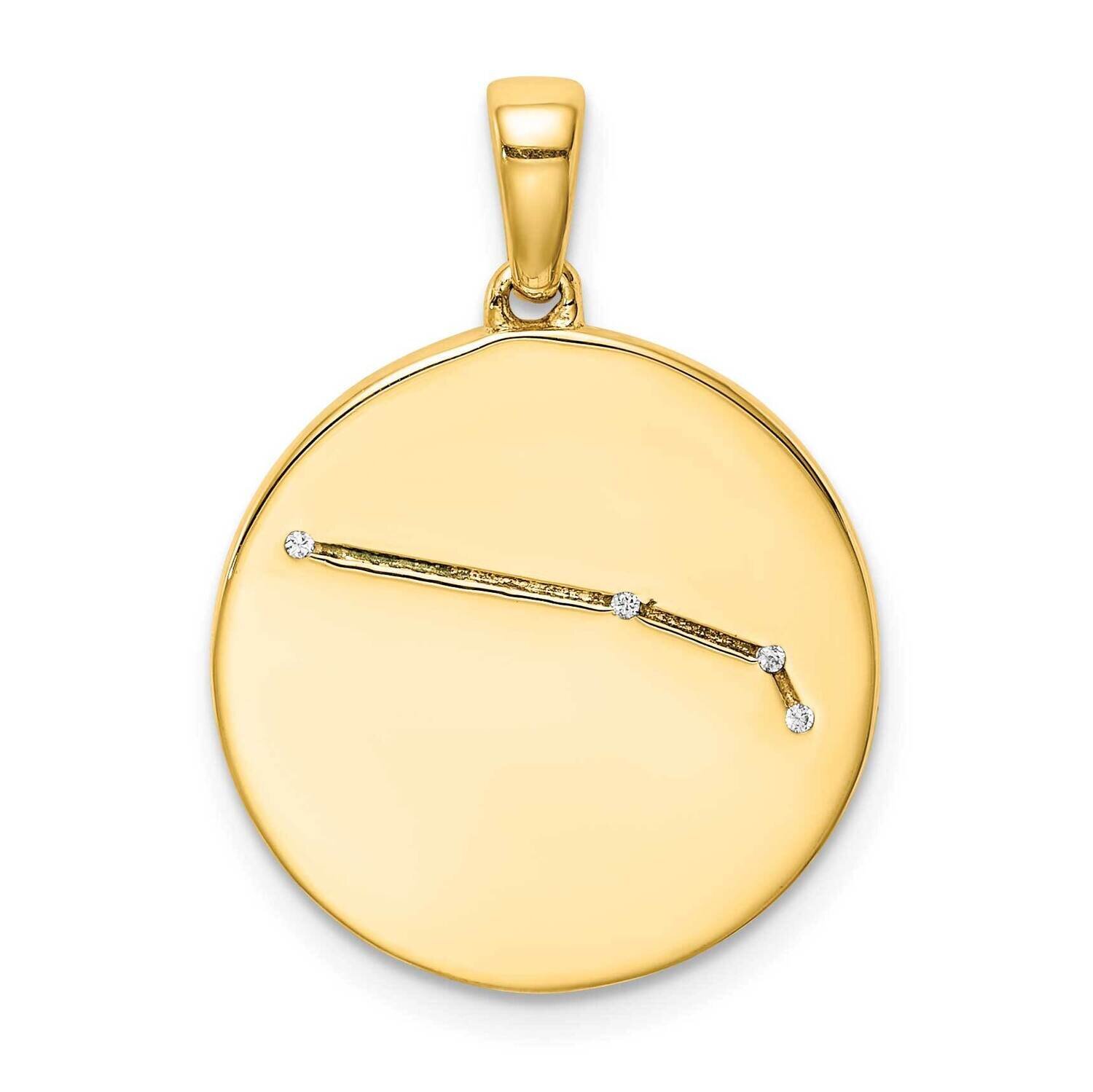Gold-Plated &amp; Cz Aries Zodiac Pendant Sterling Silver QC9730GP, MPN: QC9730GP, 883957920351
