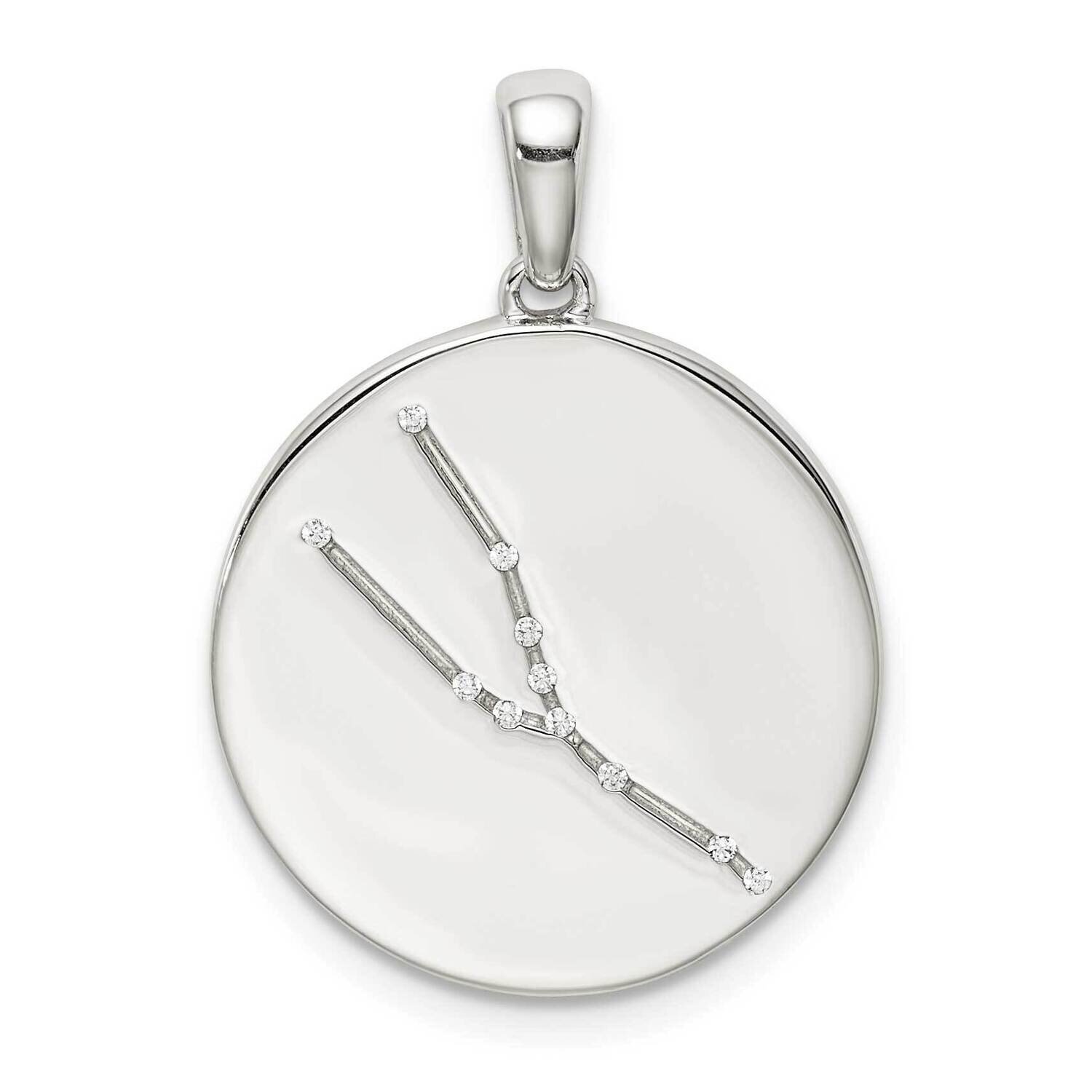 Cz Taurus Zodiac Pendant Sterling Silver QC9731, MPN: QC9731, 883957825168