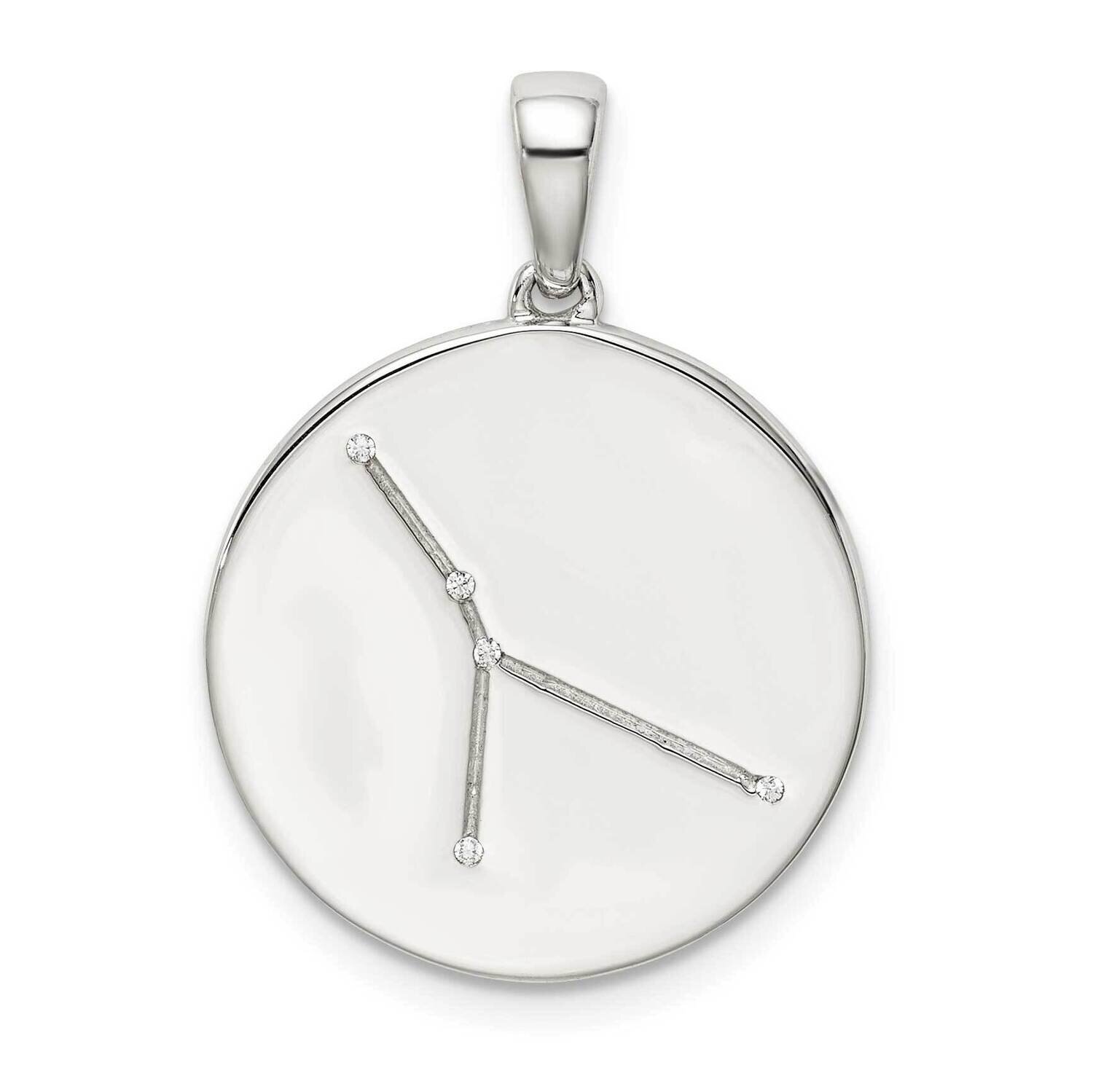 Cz Cancer Zodiac Pendant Sterling Silver QC9733, MPN: QC9733, 883957825182
