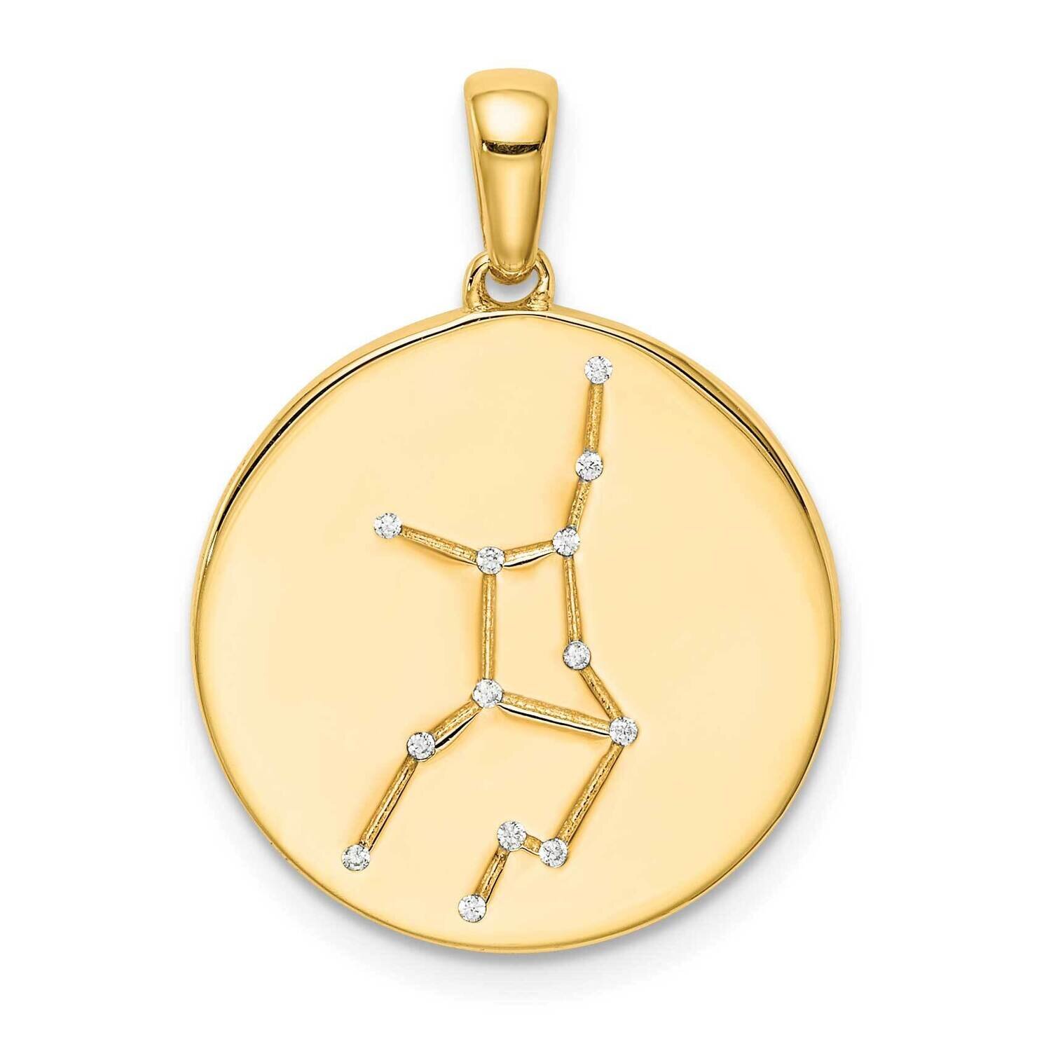 Gold-Plated &amp; Cz Virgo Zodiac Pendant Sterling Silver QC9735GP, MPN: QC9735GP, 883957574141
