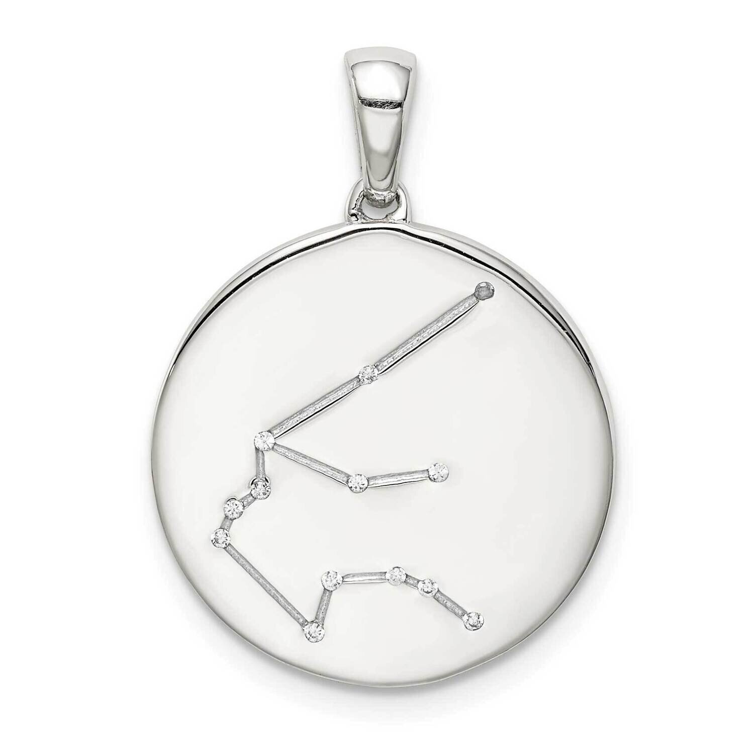 Cz Aquarius Zodiac Pendant Sterling Silver QC9740, MPN: QC9740, 883957825199