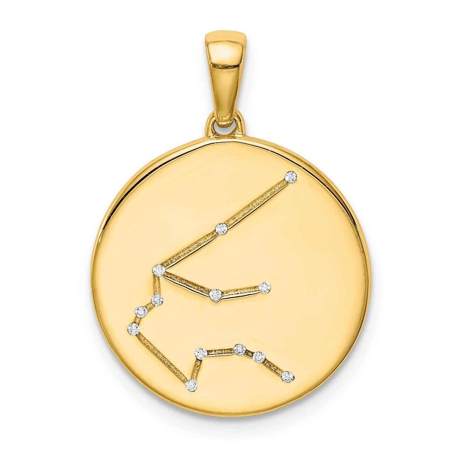 Gold-Plated &amp; Cz Aquarius Zodiac Pendant Sterling Silver QC9740GP, MPN: QC9740GP, 883957721170