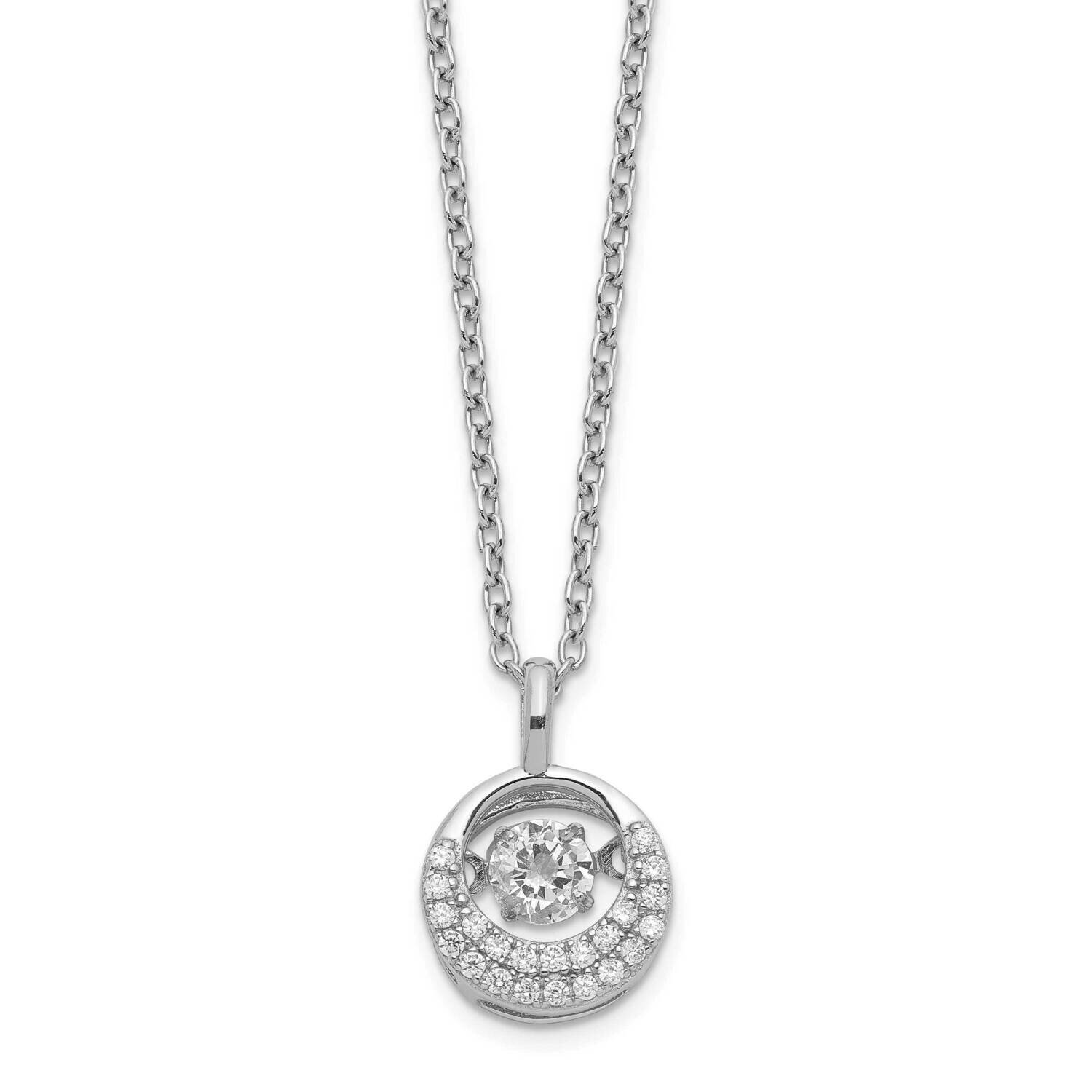 Cheryl M Vibrant Cz Circle 18 Inch Necklace Sterling Silver Rhodium-plated QCM1432-18