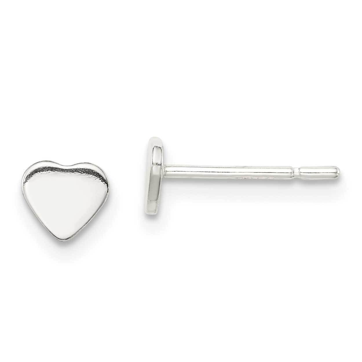 Polished Heart Post Earrings Sterling Silver QE11761, MPN: QE11761, 191101231551