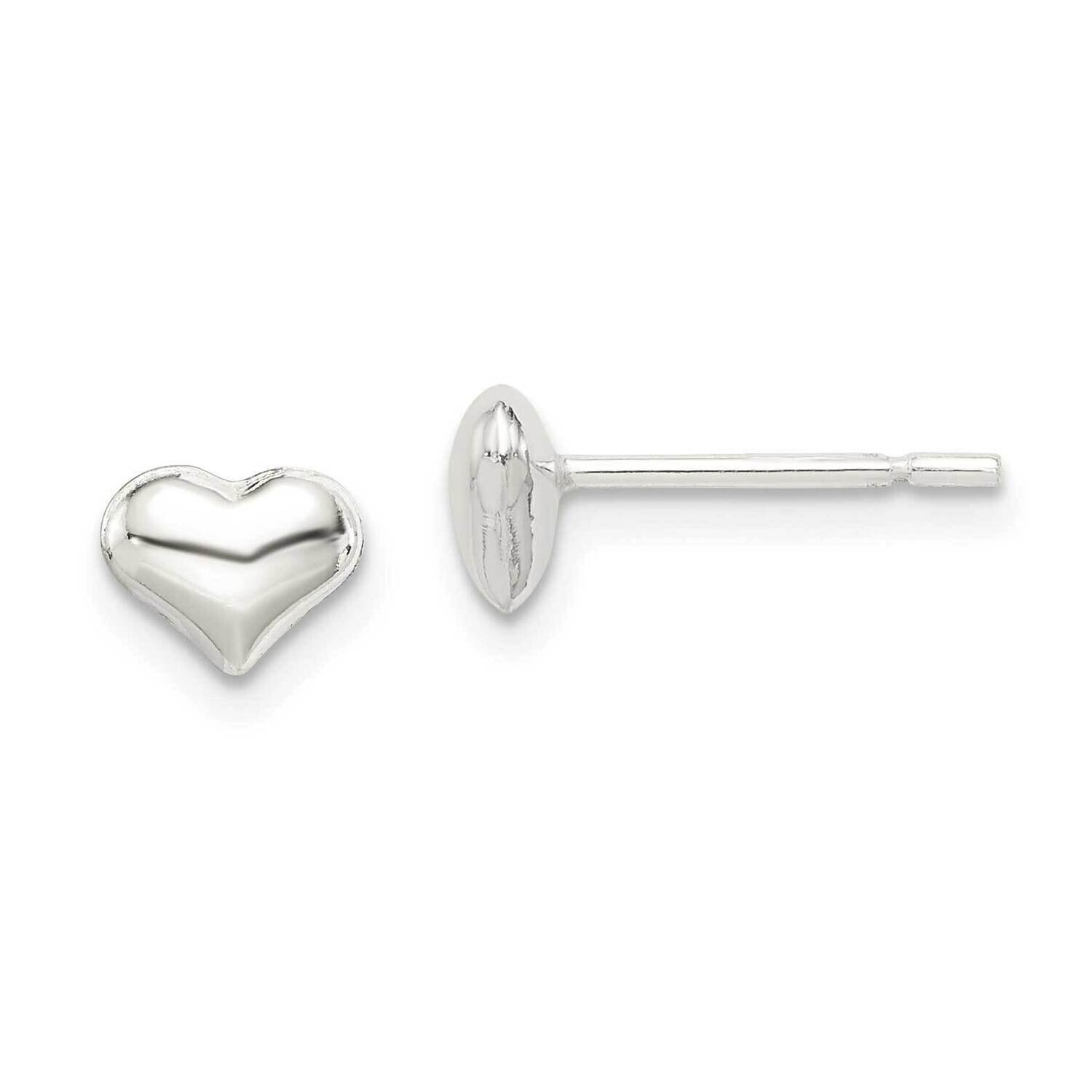 Polished Heart Post Earrings Sterling Silver QE11764