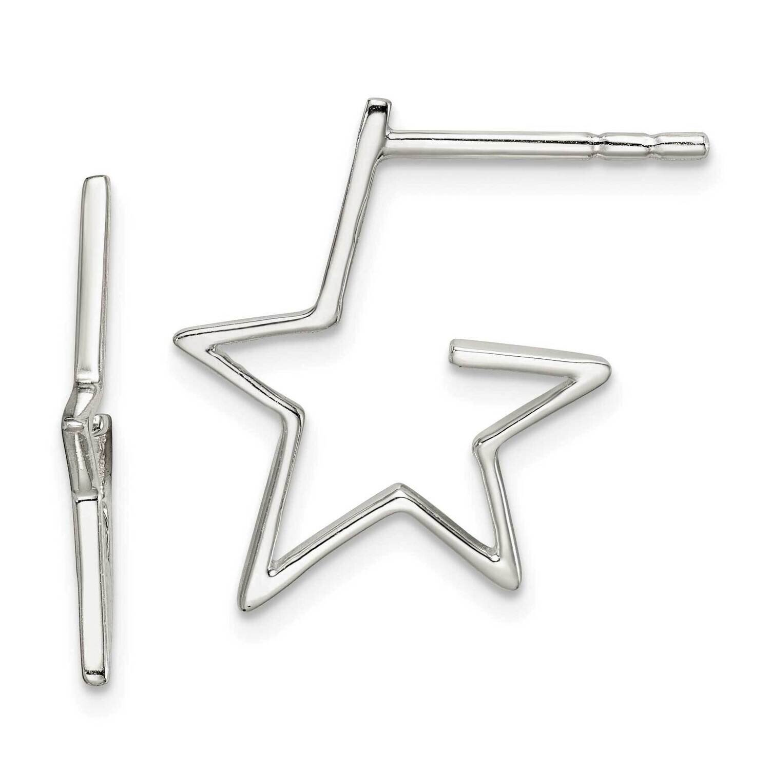 Star Post Earrings Sterling Silver QE14569, MPN: QE14569, 191101921476