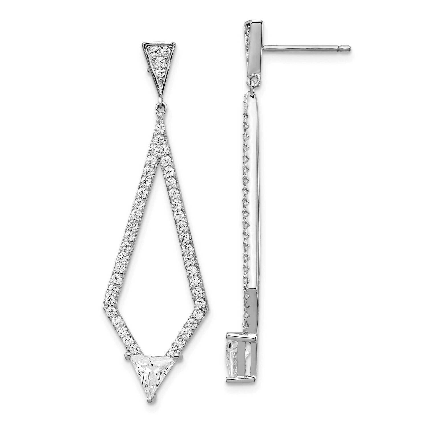 Cz Dangle Post Earrings Sterling Silver QE15435, MPN: QE15435, 883957935171