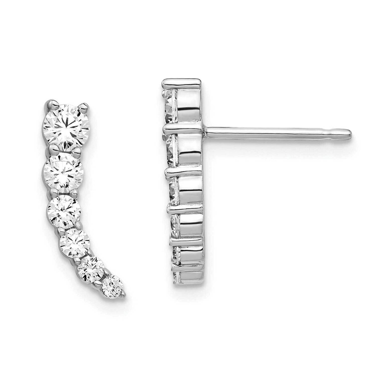 Cz Dangle Post Earrings Sterling Silver QE15436, MPN: QE15436, 883957822853