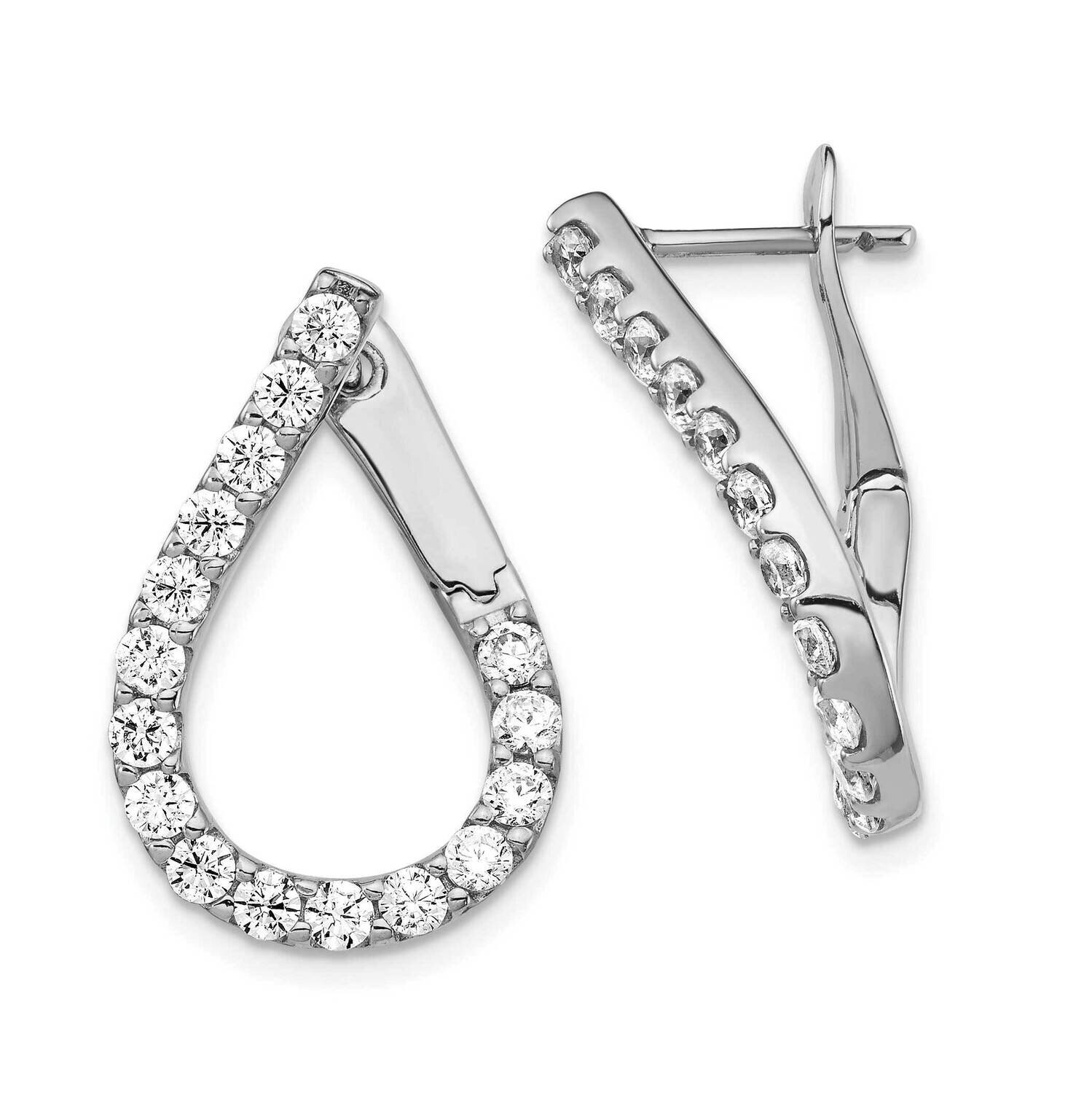 Cz Post Teardrop Dangle Earrings Sterling Silver QE15443, MPN: QE15443, 883957865706