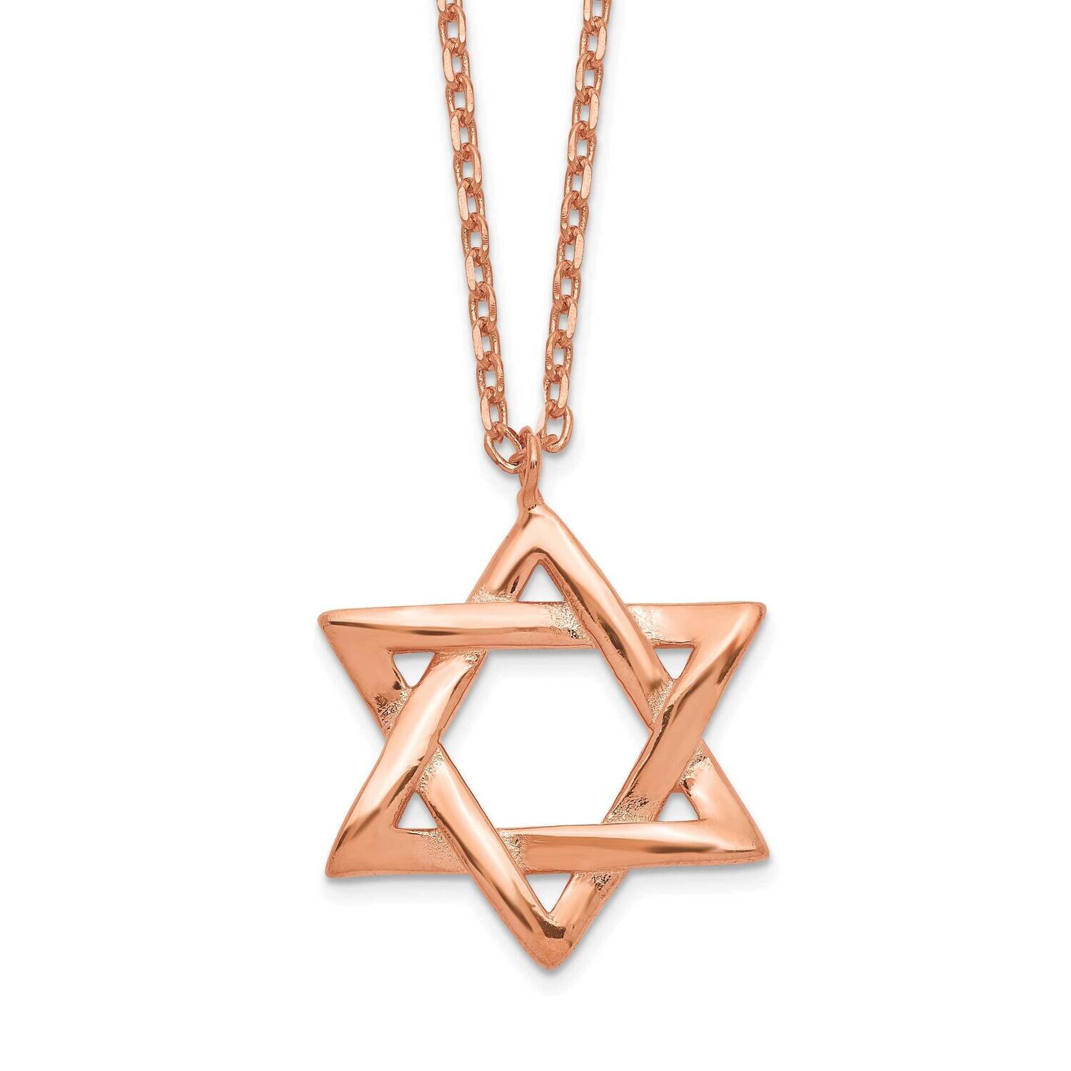 Rose-Tone Star Of David with 1 Inch Extension Necklace Sterling Silver QG5203-16.5, MPN: QG5203-16.…