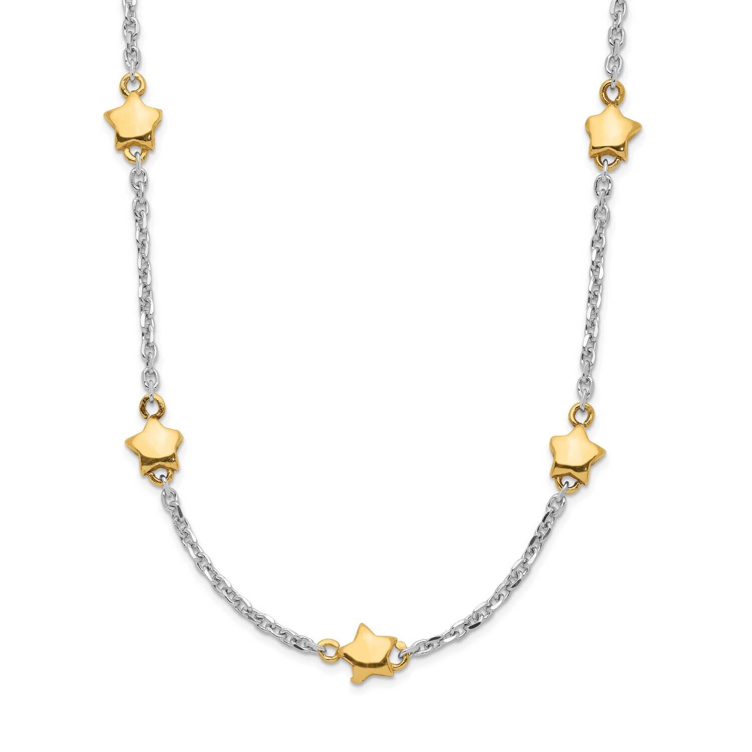 Gold-Plated 7-Star with 1.5 Inch Extender Necklace Sterling Silver Rhodium-plated QG5263-16, MPN: Q…