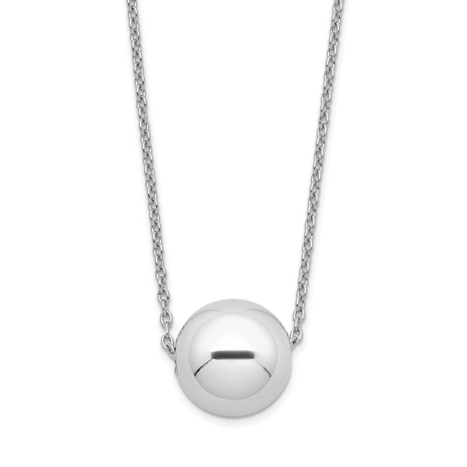 Polished Bead Necklace Sterling Silver Rhodium-plated QG5567-18, MPN: QG5567-18, 883957949956