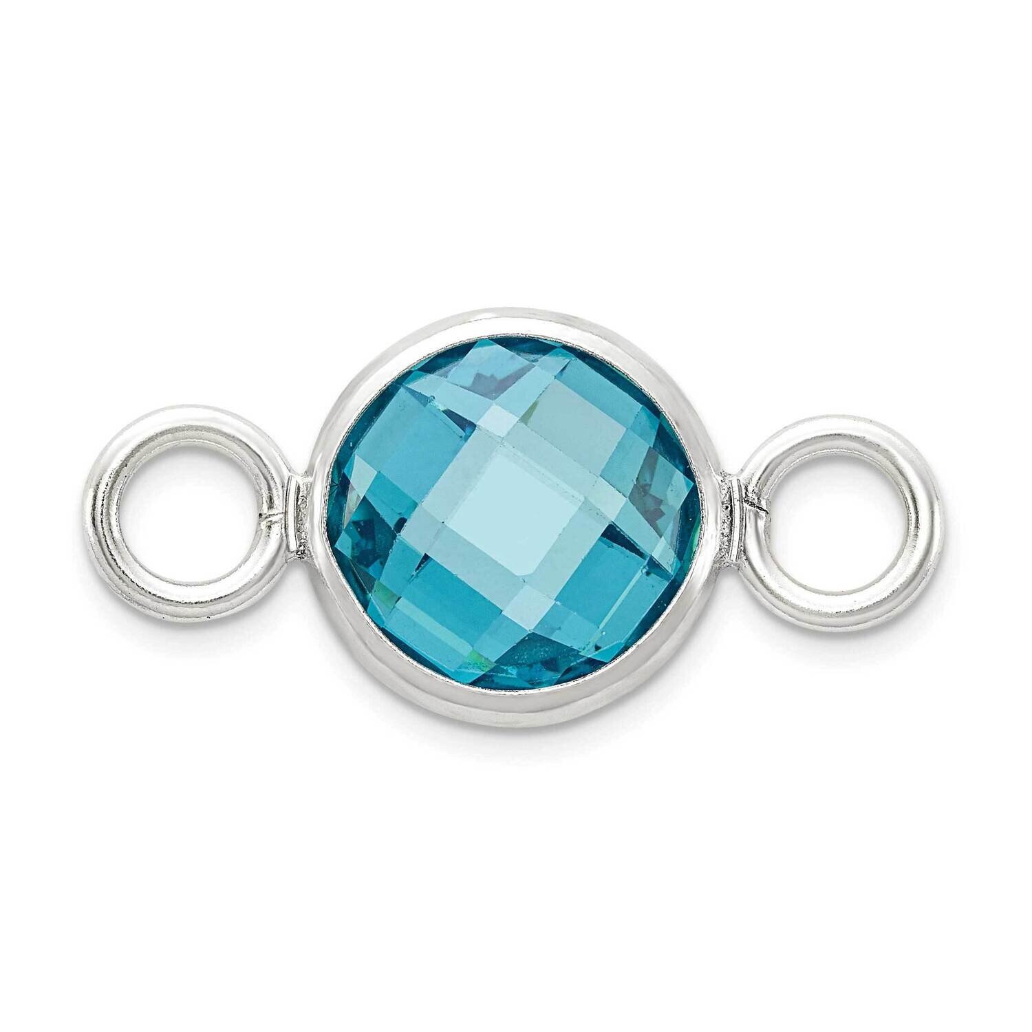 8.0mm Swiss Blue Cz Connector Sterling Silver QG5619DEC, MPN: QG5619DEC, 886774119359