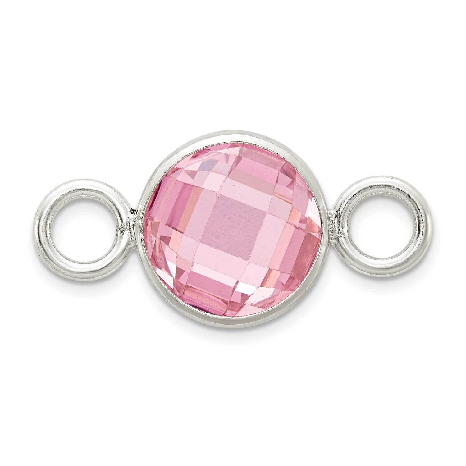 8.0mm Pink Cz Connector Sterling Silver QG5619OCT, MPN: QG5619OCT, 886774124070