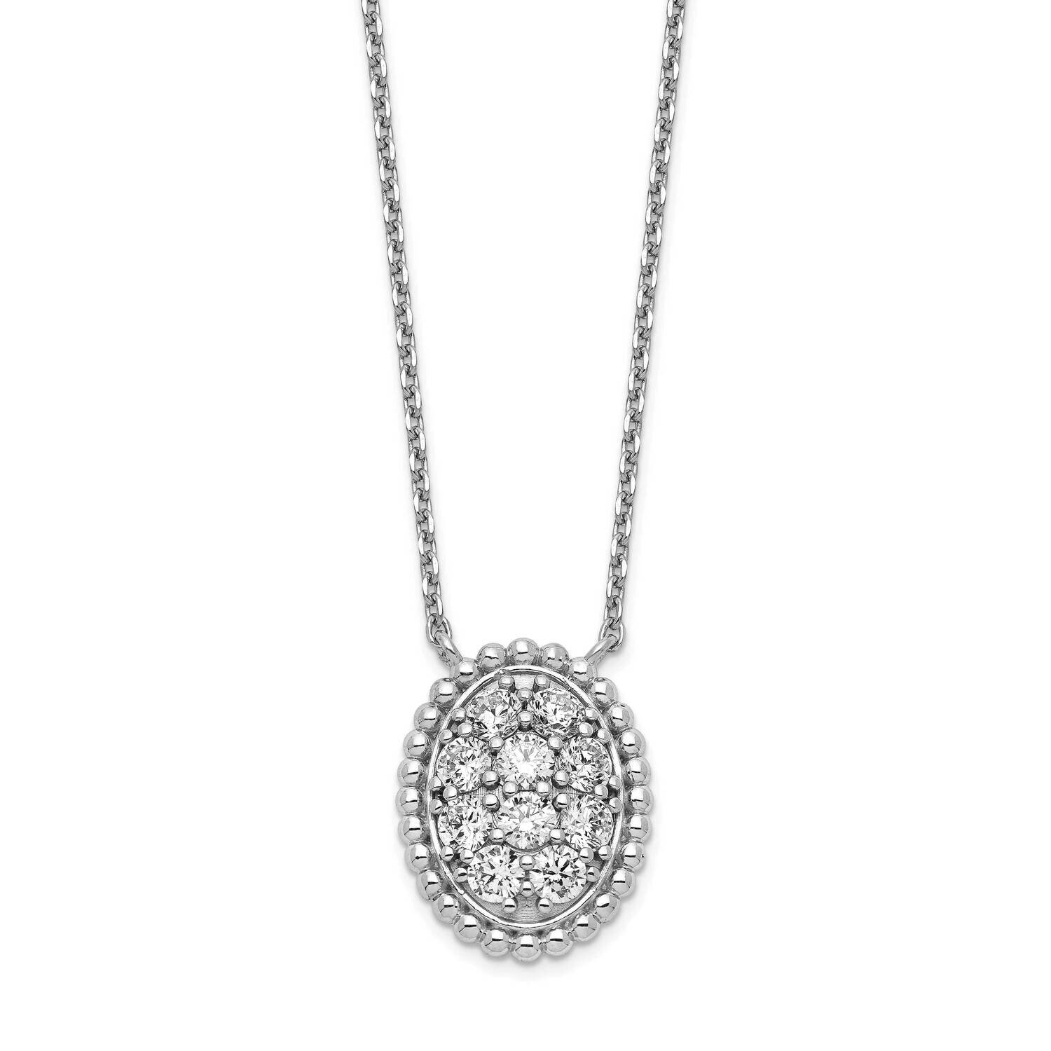 Cz Oval 18 Inch Necklace Sterling Silver QG5624-18, MPN: QG5624-18, 883957940281