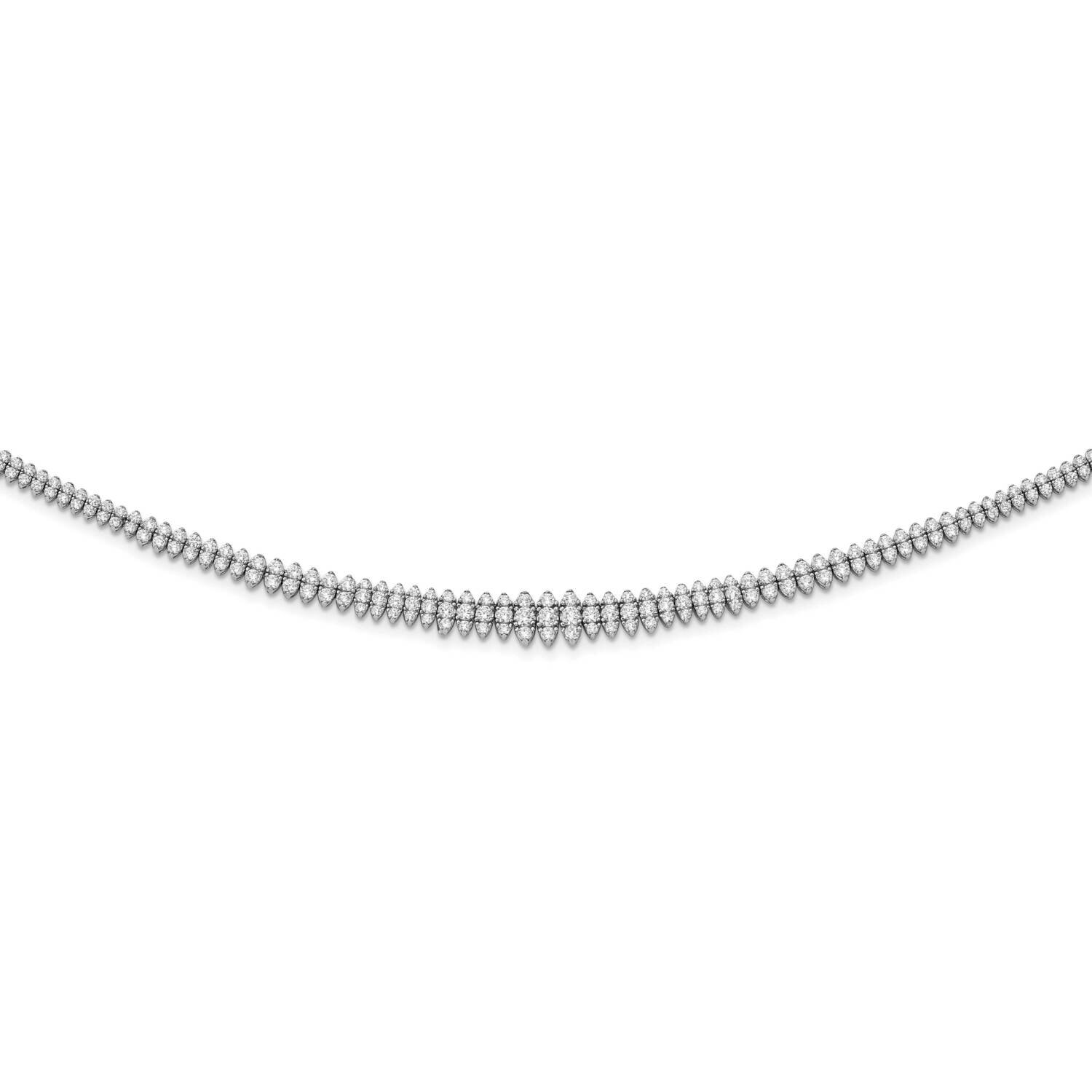 Cz Riviera 17 Inch Necklace Sterling Silver QG5626-17, MPN: QG5626-17, 883957626932