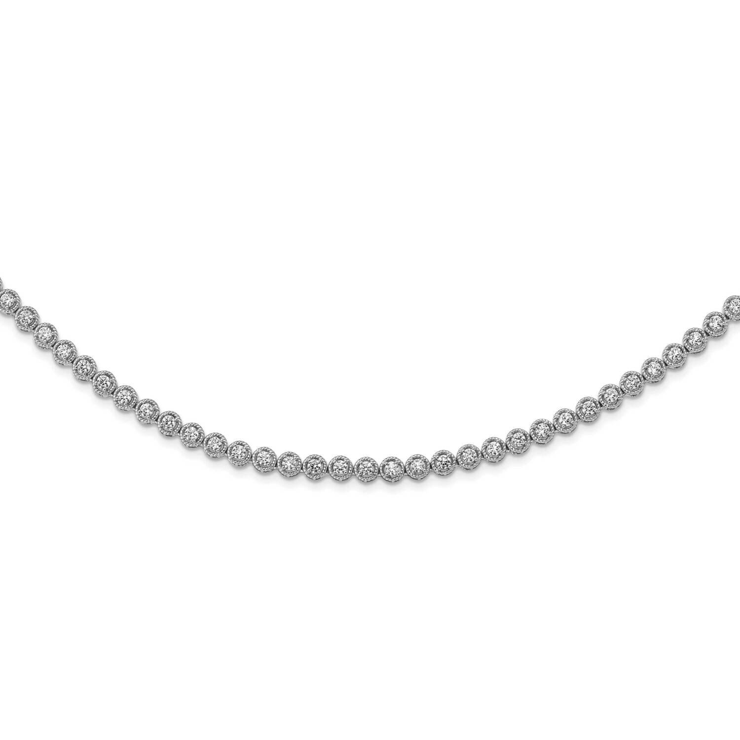 Cz Riviera 17 Inch Necklace Sterling Silver QG5627-17, MPN: QG5627-17, 883957822983