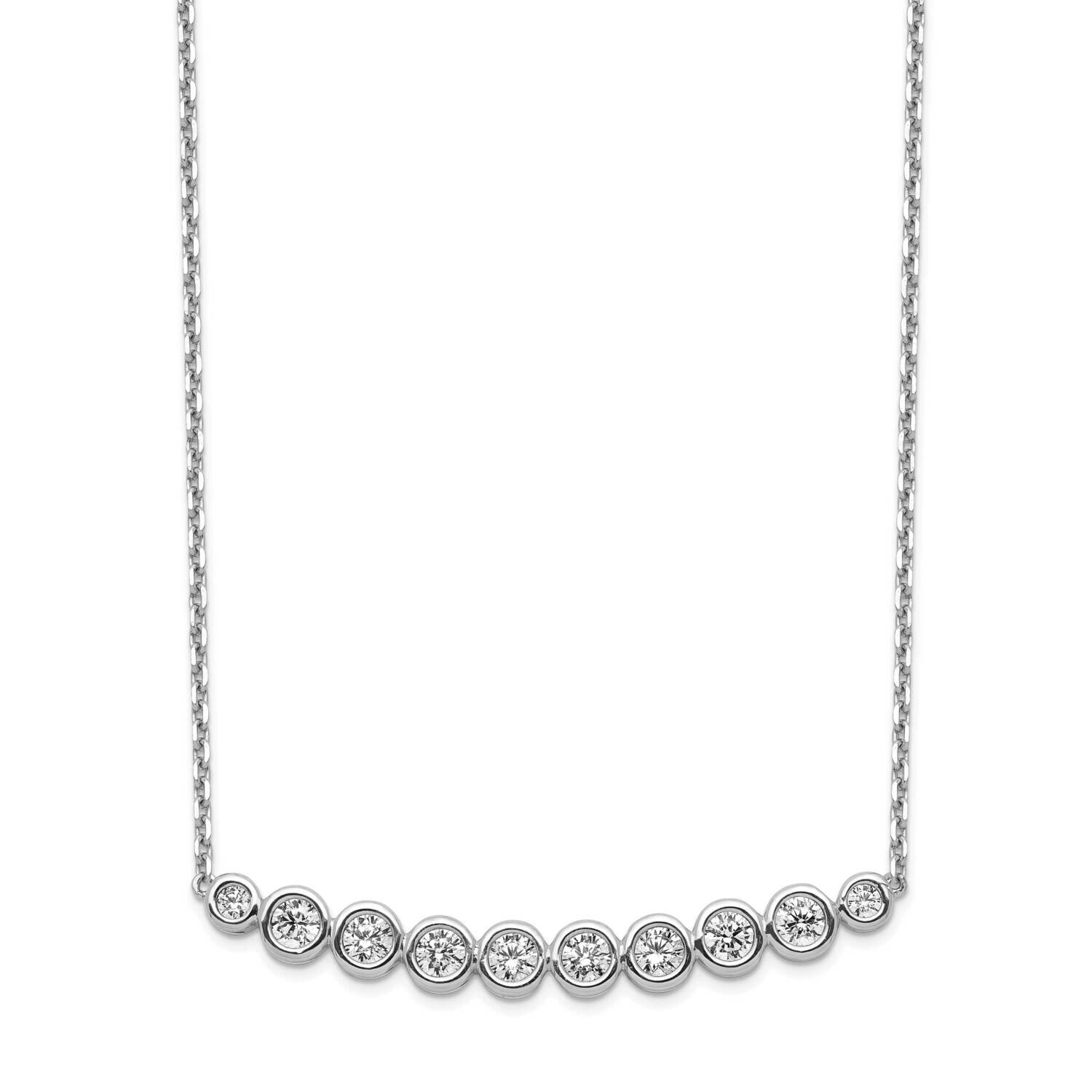 Cz 16 Inch with 2 Inch Extension Necklace Sterling Silver QG5630-16, MPN: QG5630-16, 191101395338