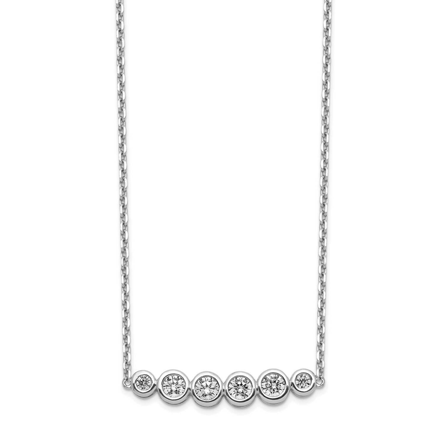 Cz 16 Inch with 2 Inch Extension Necklace Sterling Silver QG5631-16, MPN: QG5631-16, 883957953434