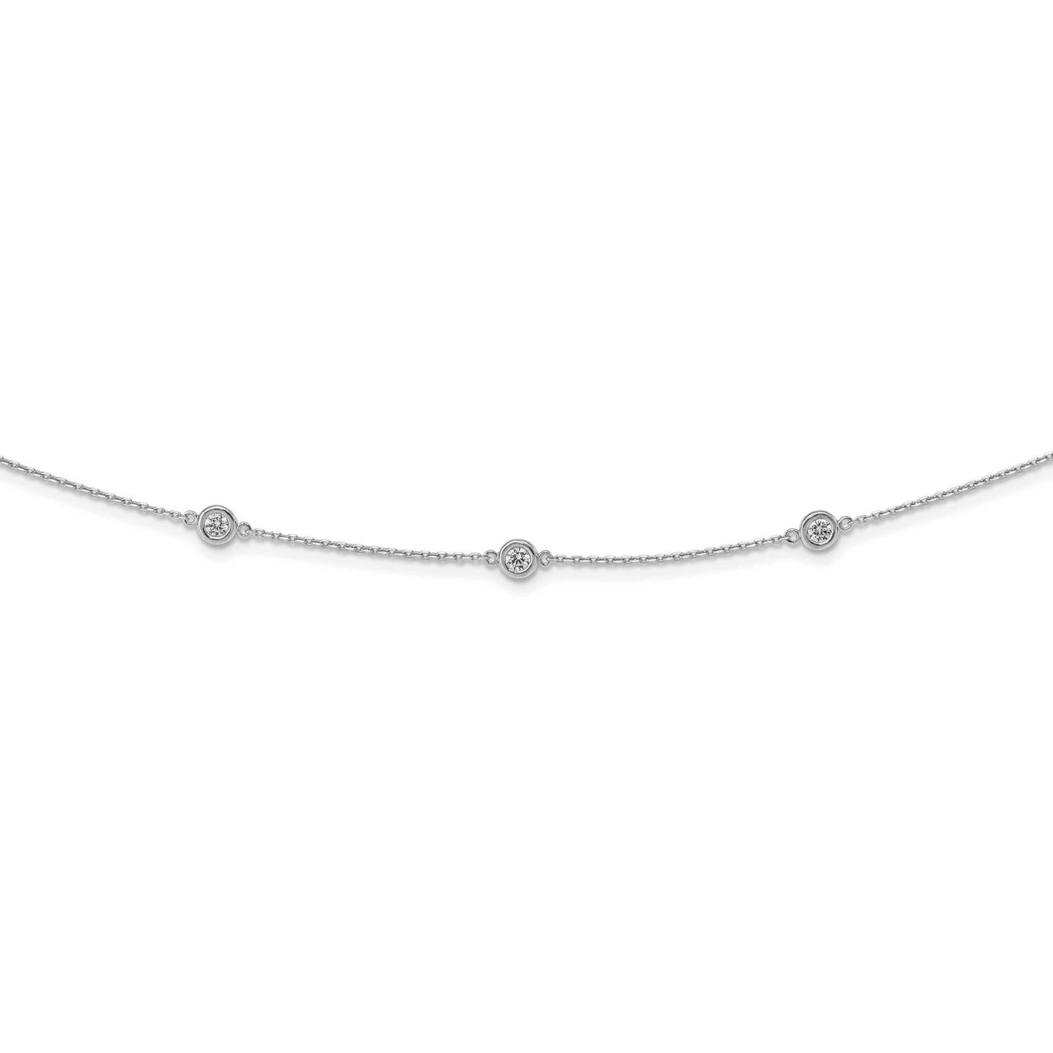 15 Station Cz 24 Inch Necklace Sterling Silver QG5633-24