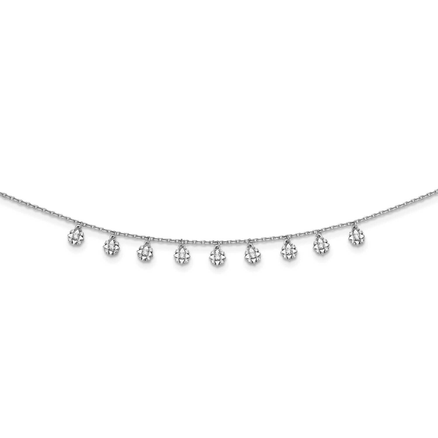 Cz Star Dangles 18 Inch Necklace Sterling Silver QG5634-18