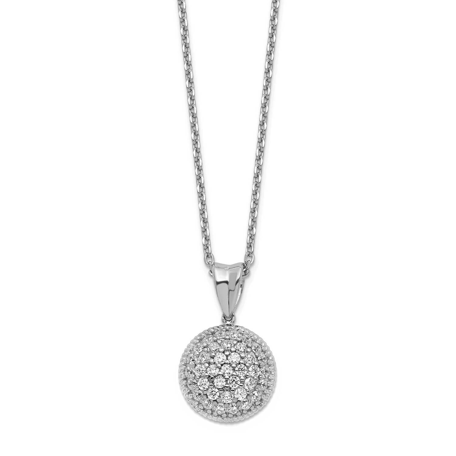 Cz Circle 18 Inch Necklace Sterling Silver QG5640-18, MPN: QG5640-18, 883957866260