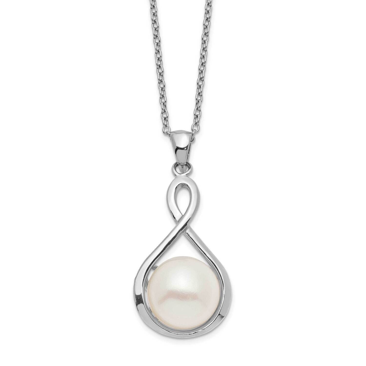 10-11mm White Fwc Pearl Necklace Sterling Silver Rhodium-plated QH5484-17, MPN: QH5484-17, 88395791…