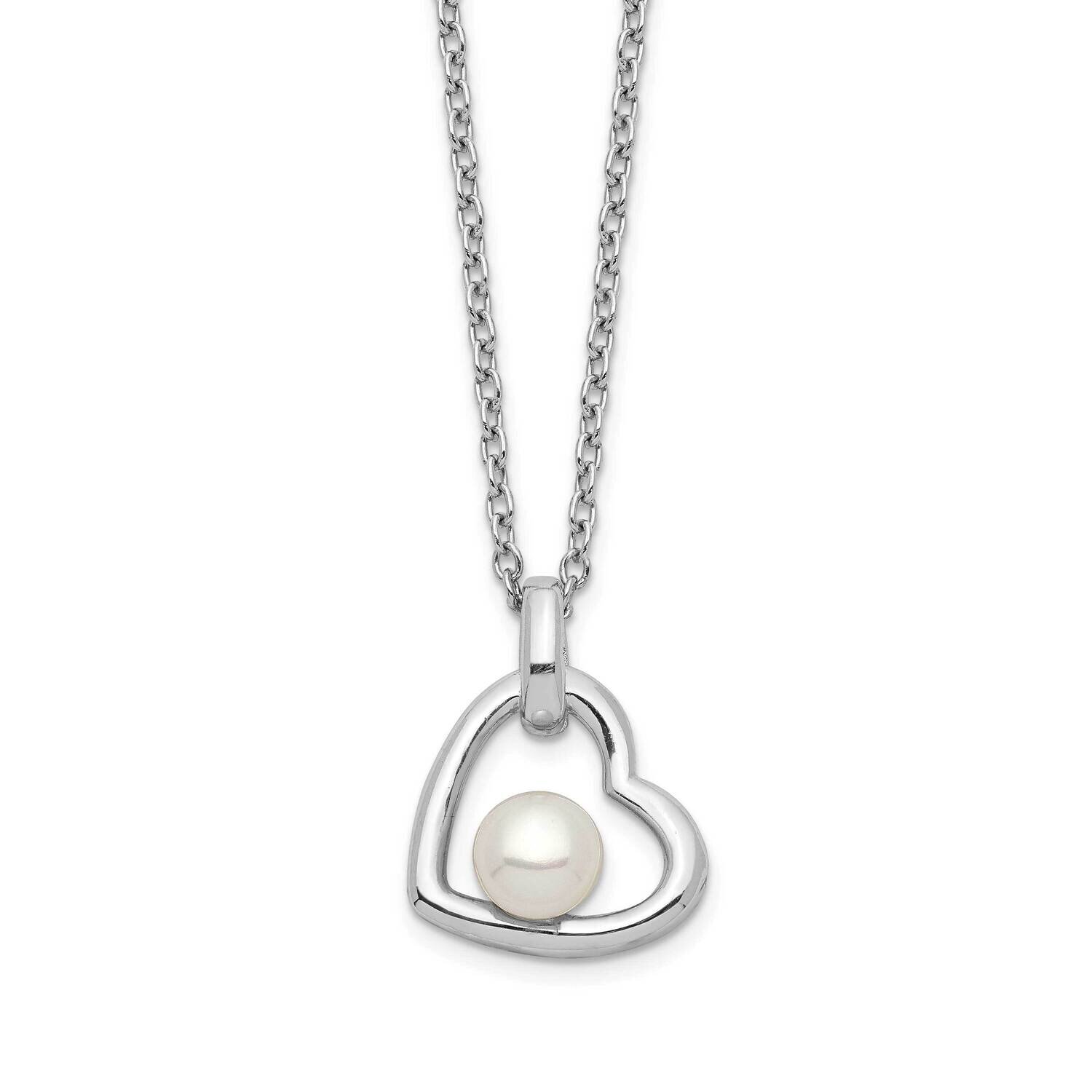 4-5mm White Button Fwc Pearl Necklace Sterling Silver Rhodium-plated QH5495-17, MPN: QH5495-17, 883…