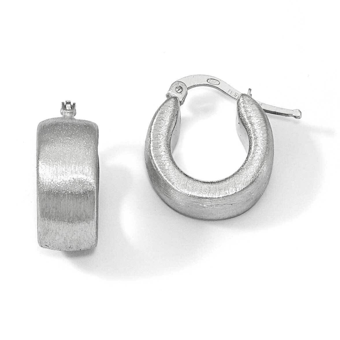 Scratch-Finish Hoop Earrings Sterling Silver QLE1124