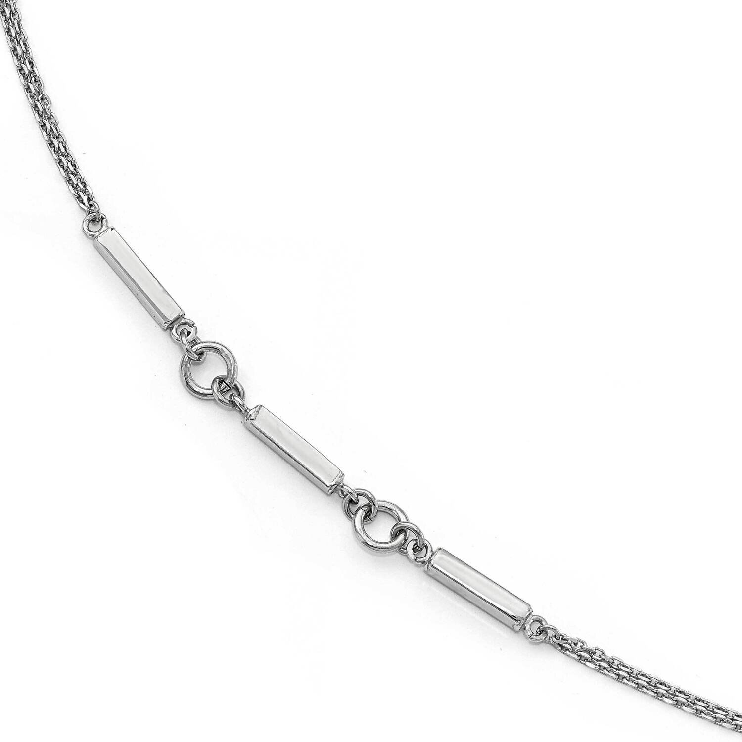 Fancy Bar with 1 Inch Extension Bracelet Sterling Silver QLF733-7, MPN: QLF733-7, 191101176425