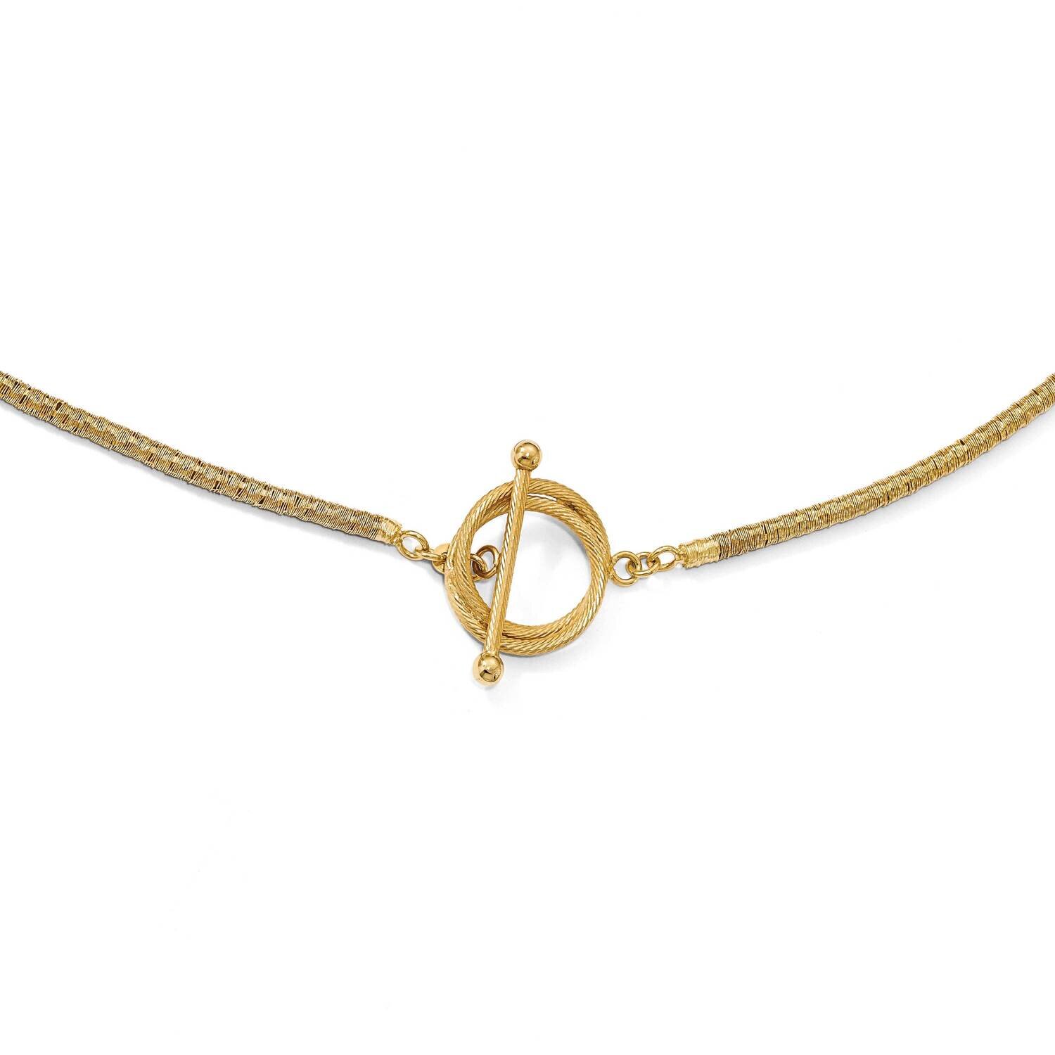 Gold-Plated Diamond-Cut Toggle Bracelet/Necklace Sterling Silver QLF850-34