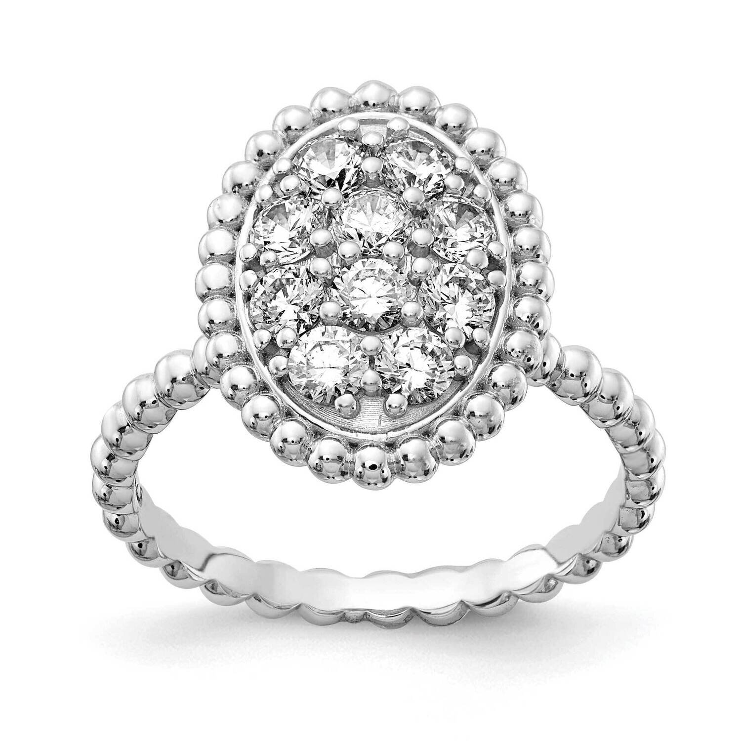 Oval Cz Ring Sterling Silver QR7167-7, MPN: QR7167, 191101395185