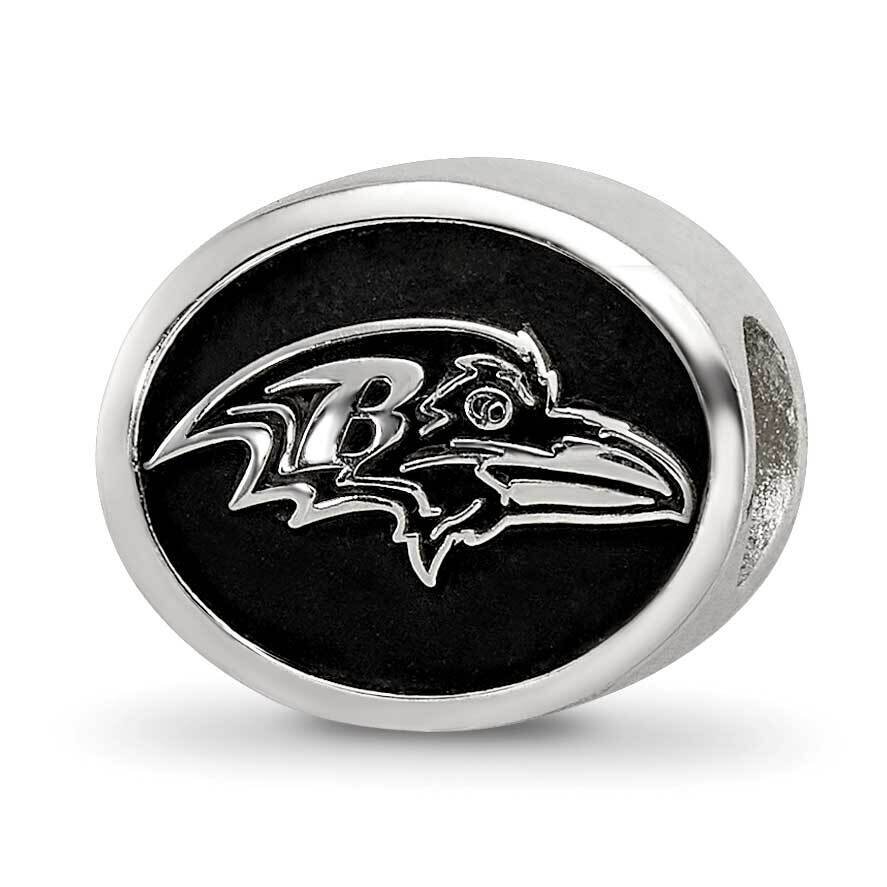 Enameled Baltimore Ravens NFL Bead Sterling Silver QRS3044