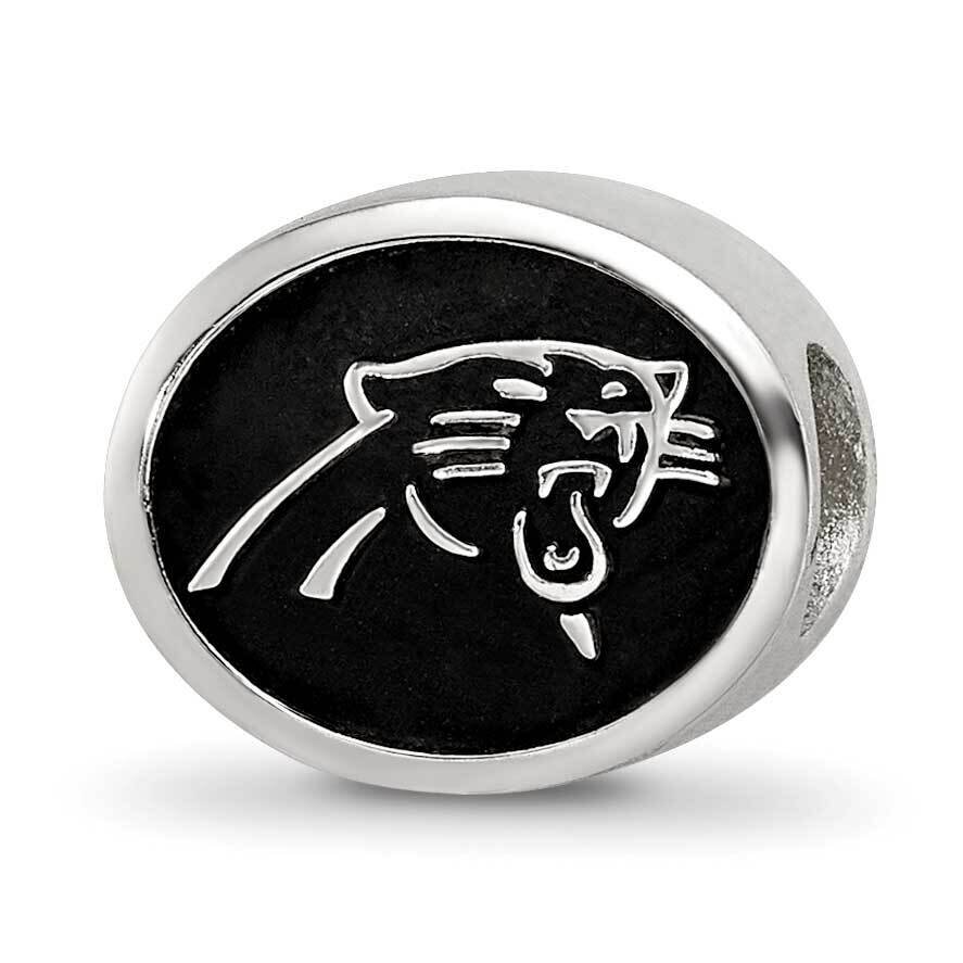 Enameled Carolina Panthers NFL Bead Sterling Silver QRS3046
