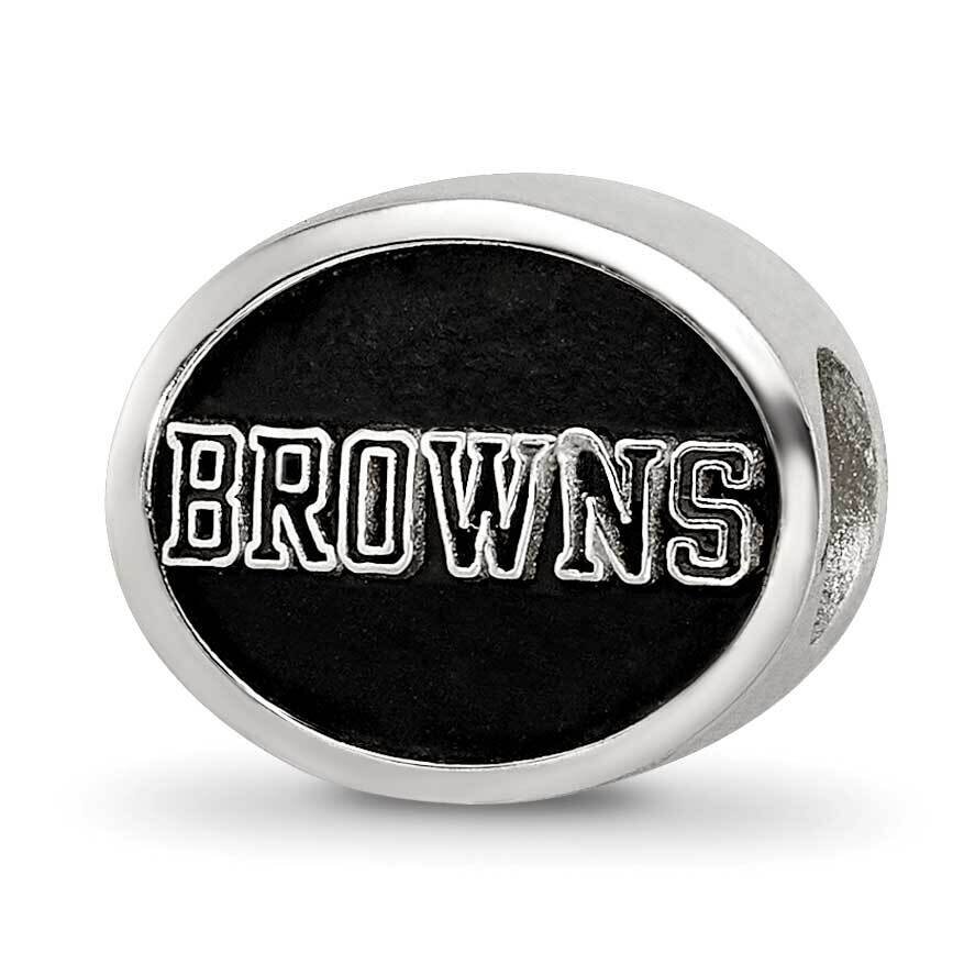 Enameled Cleveland Browns NFL Bead Sterling Silver QRS3049