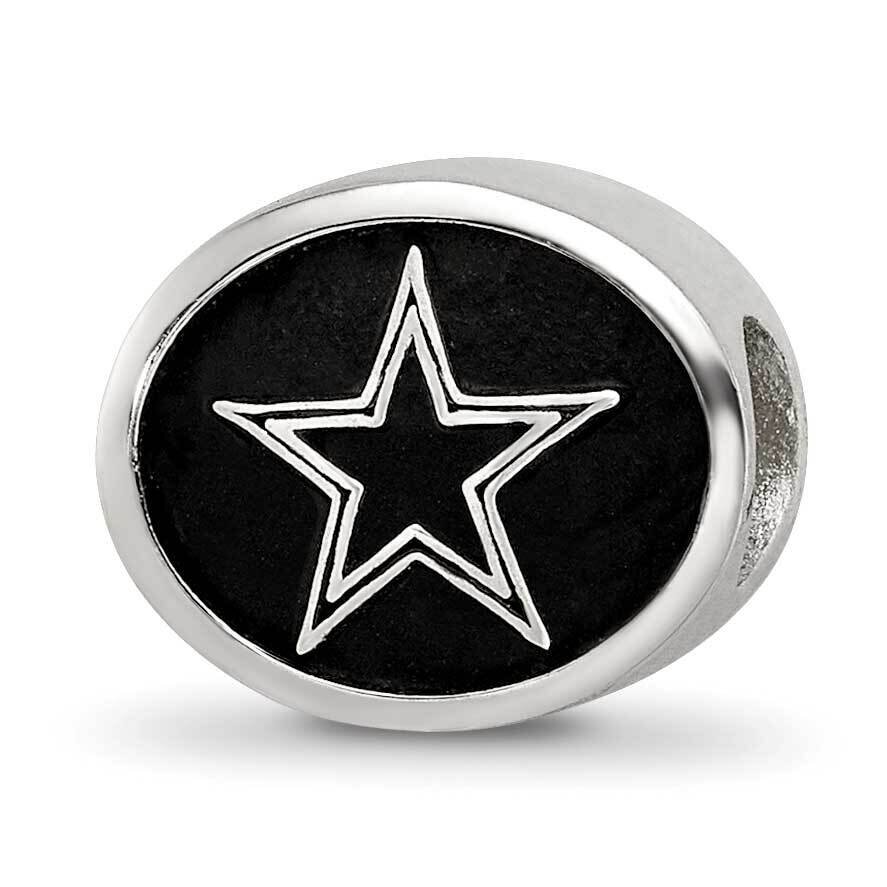 Enameled Dallas Cowboys NFL Bead Sterling Silver QRS3050