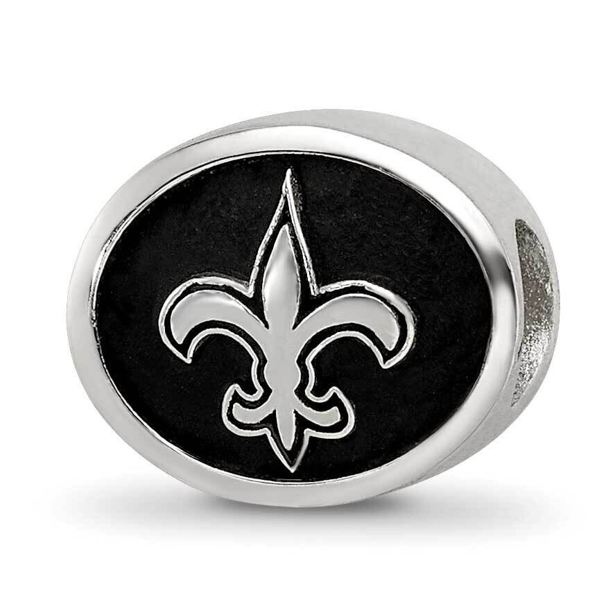 Enameled New Orleans Saints NFL Bead Sterling Silver QRS3061