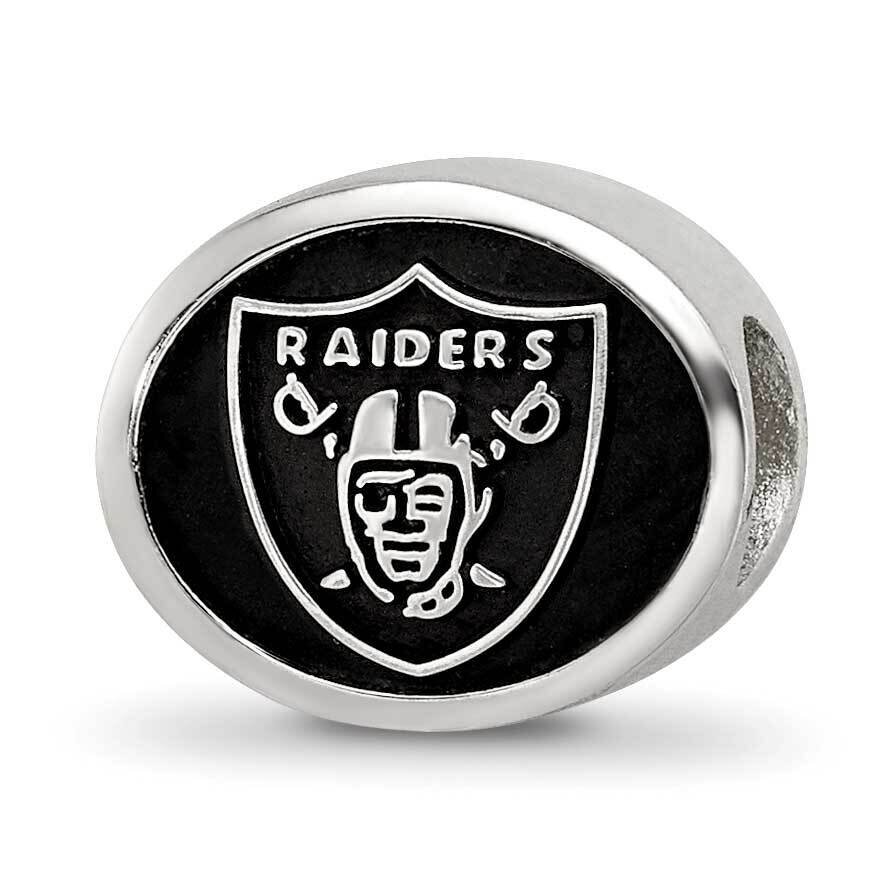 Enameled Oakland Raiders NFL Bead Sterling Silver QRS3064