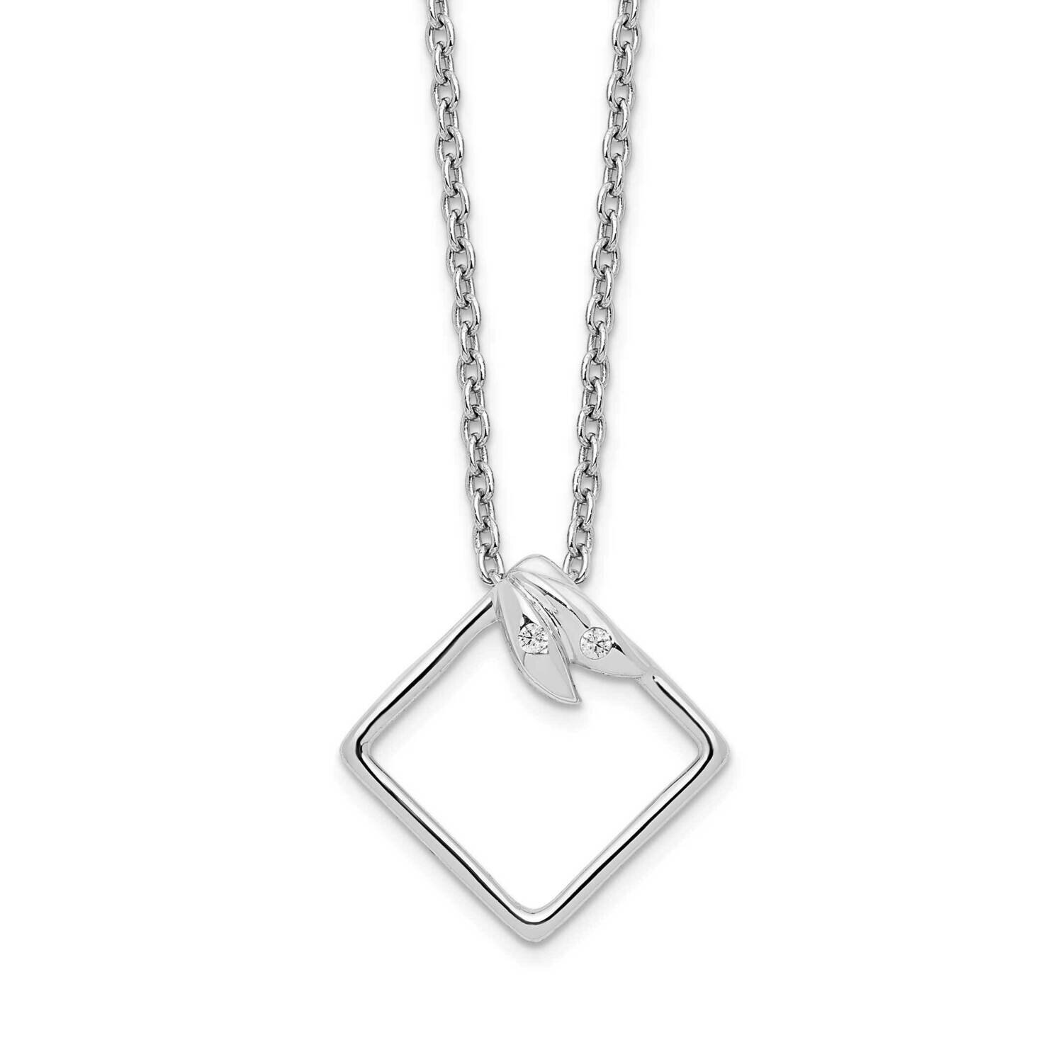 White Ice .015Ct. Diamond Necklace Sterling Silver QW454-18
