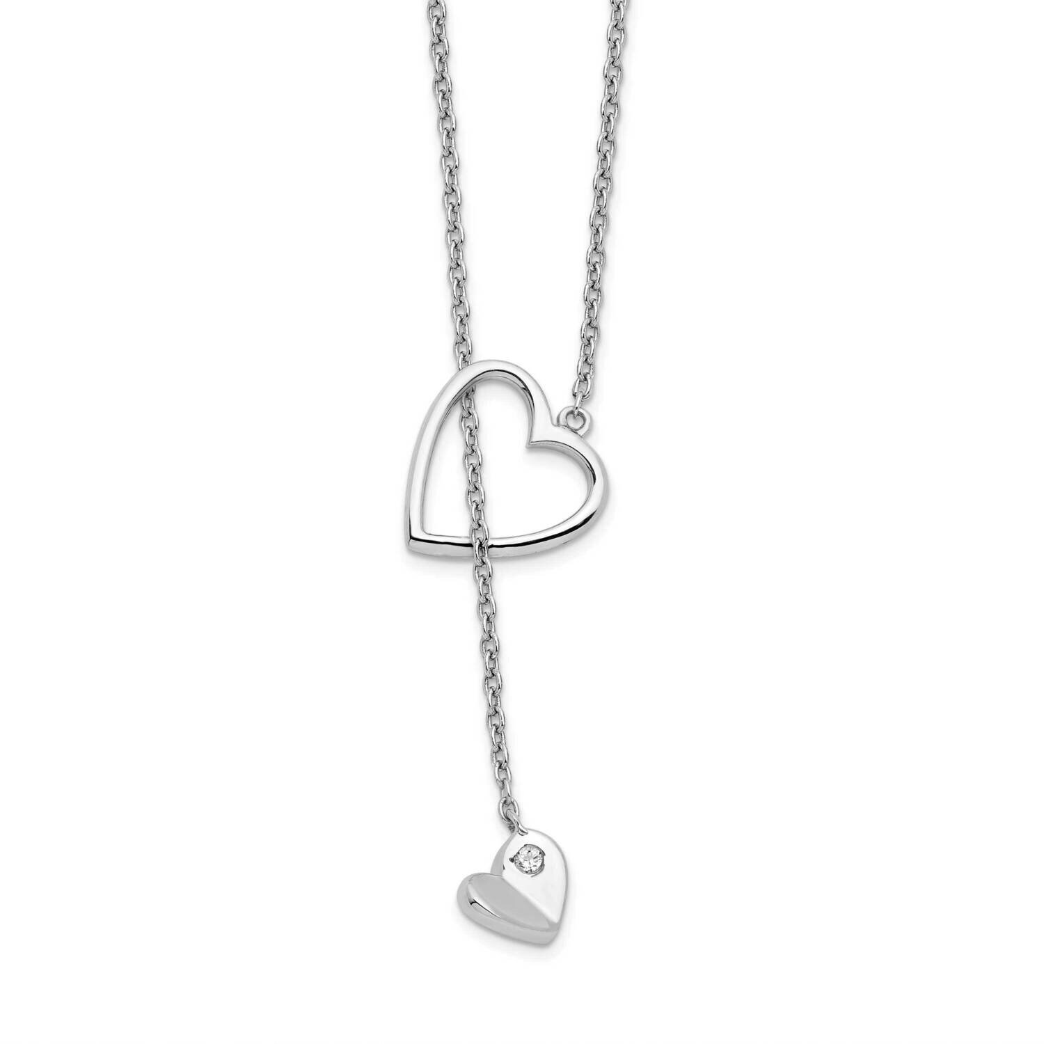 White Ice .01Ct. Diamond Heart Necklace Sterling Silver QW465-18, MPN: QW465-18, 191101479601