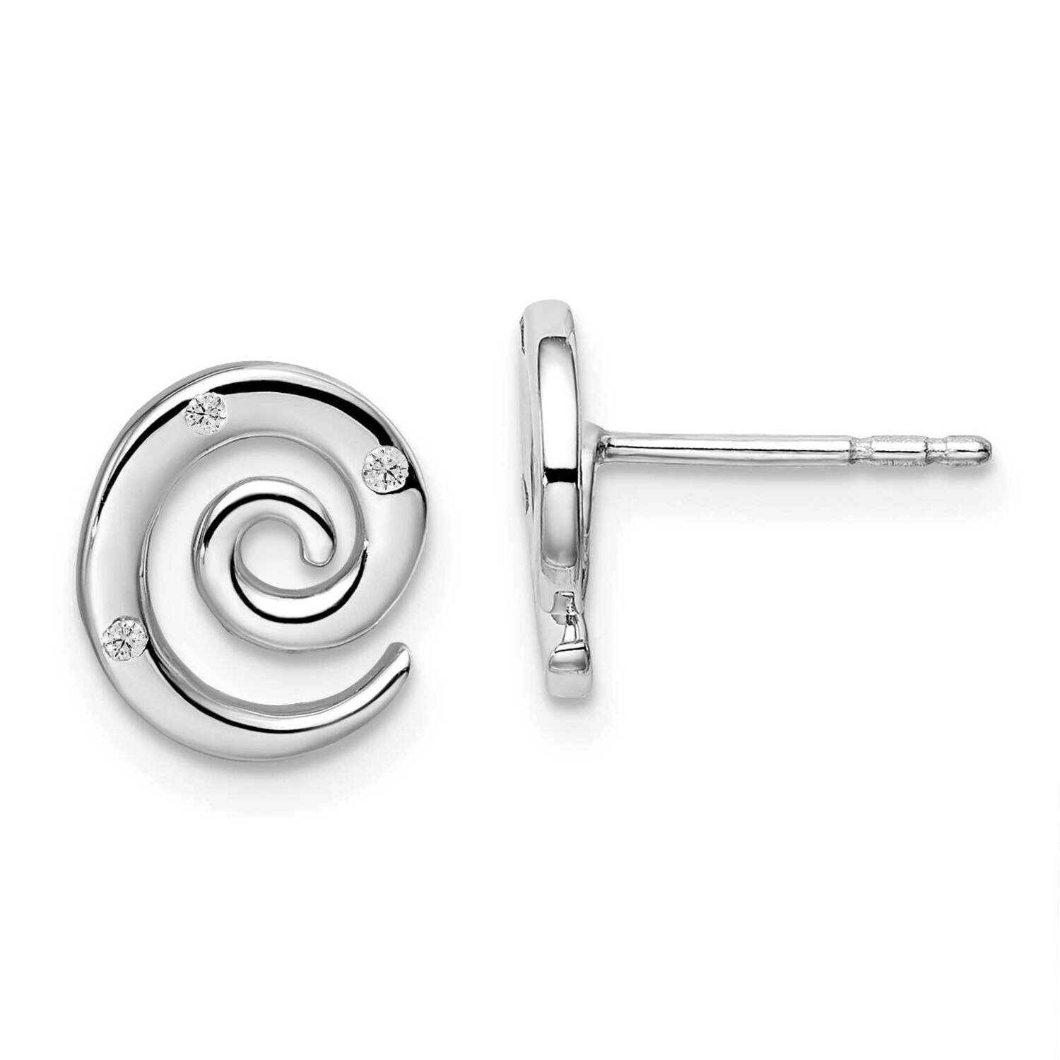 White Ice .035Ct. Diamond Earrings Sterling Silver QW480, MPN: QW480, 191101479434