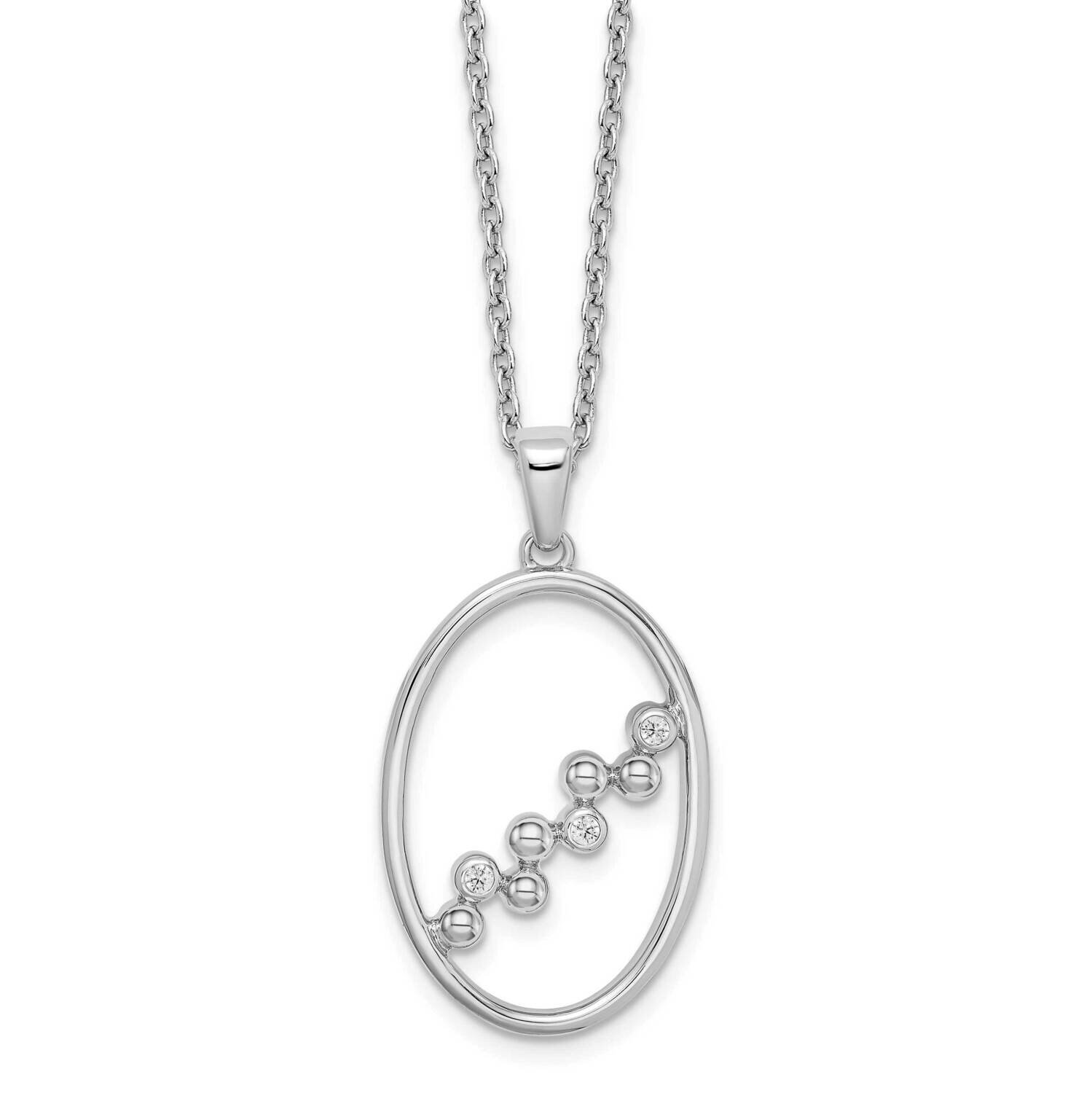 White Ice .03Ct. Diamond Necklace Sterling Silver QW489-18