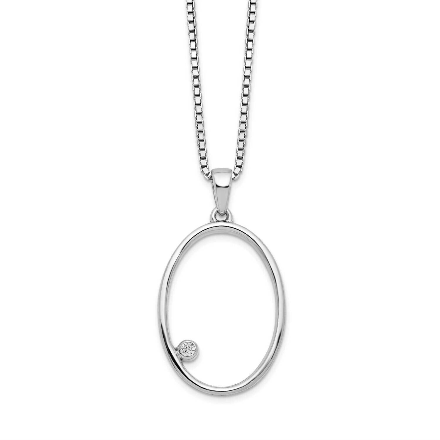 White Ice .025Ct. Diamond Necklace Sterling Silver QW493-18, MPN: QW493-18, 191101479304