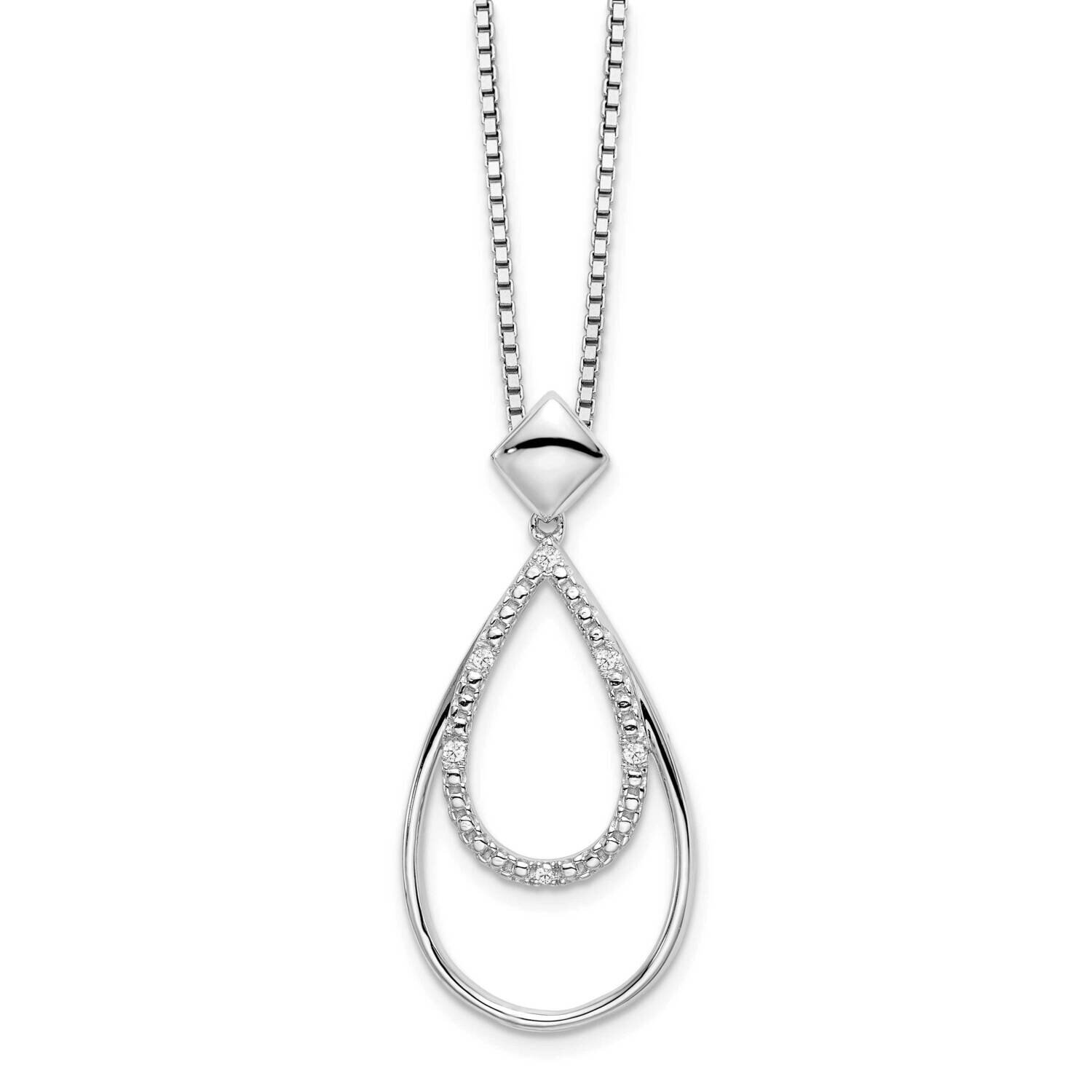 White Ice .025Ct. Diamond Necklace Sterling Silver QW496-18