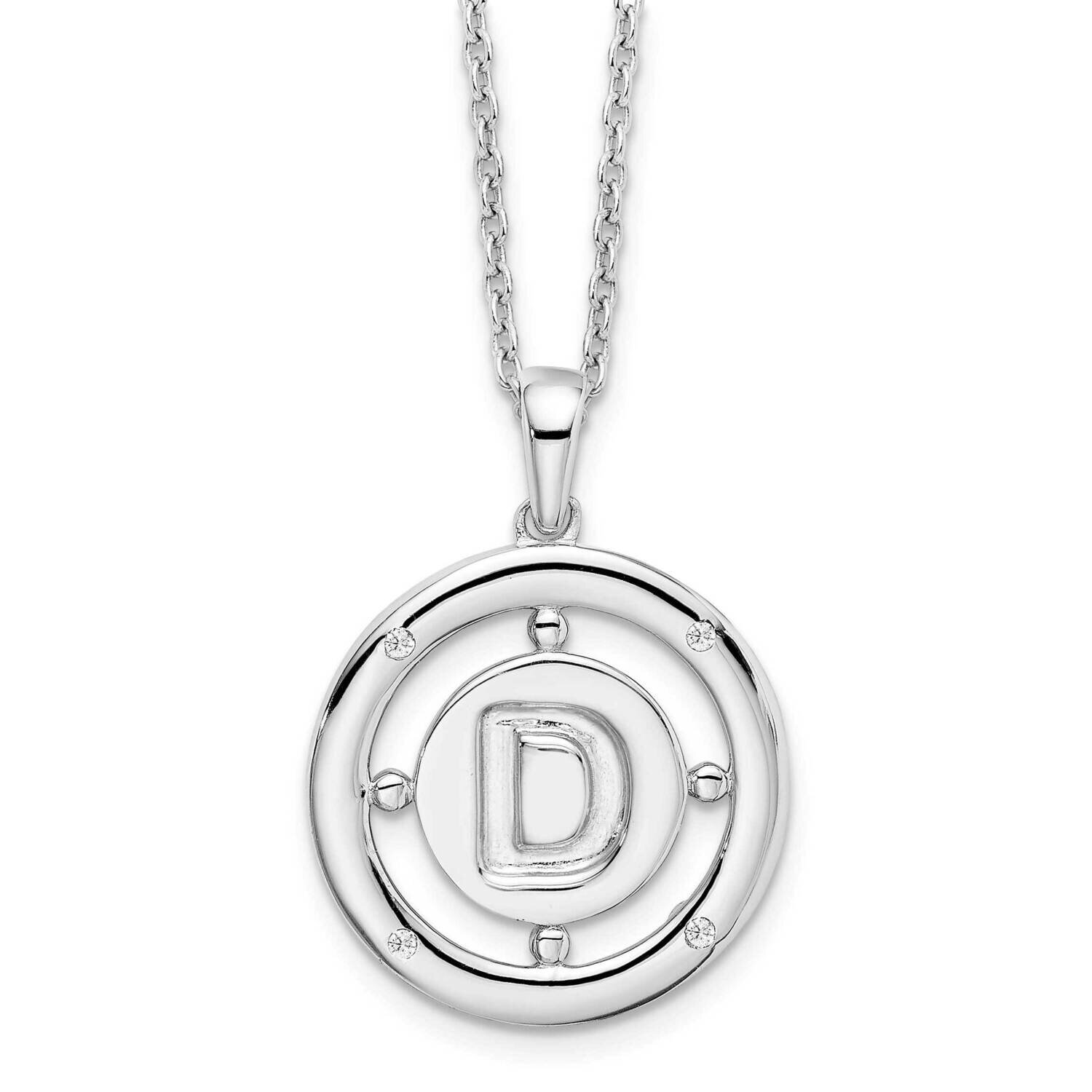White Ice .025Ct. Diamond Initial D Necklace Sterling Silver QW499D-18, MPN: QW499D-18, 191101479212