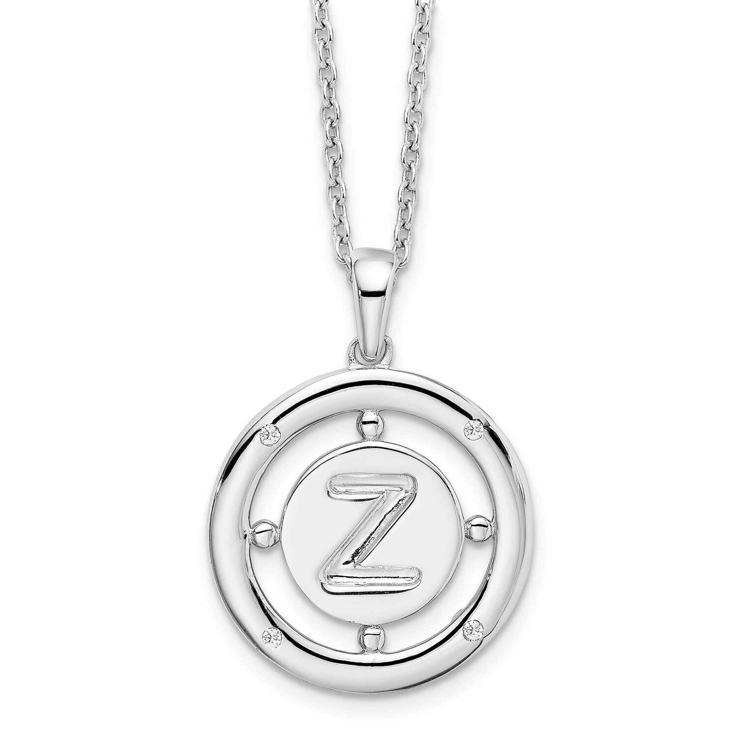 White Ice .025Ct. Diamond Initial Z Necklace Sterling Silver QW499Z-18, MPN: QW499Z-18, 191101478994