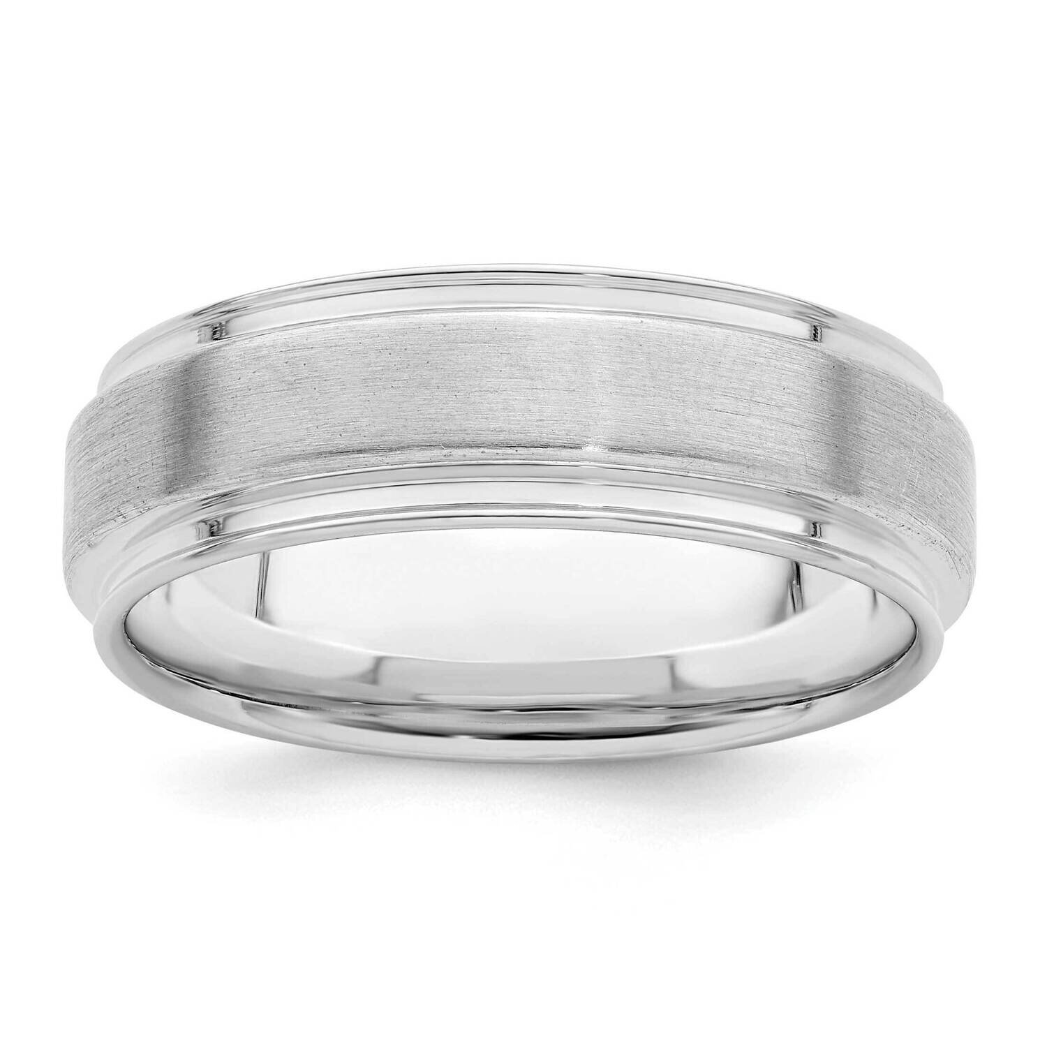 6mm Brushed Fancy Band Size 10 Sterling Silver Rhodium-plated QWB109BRH-10, MPN: QWB109BRH, 8867746…