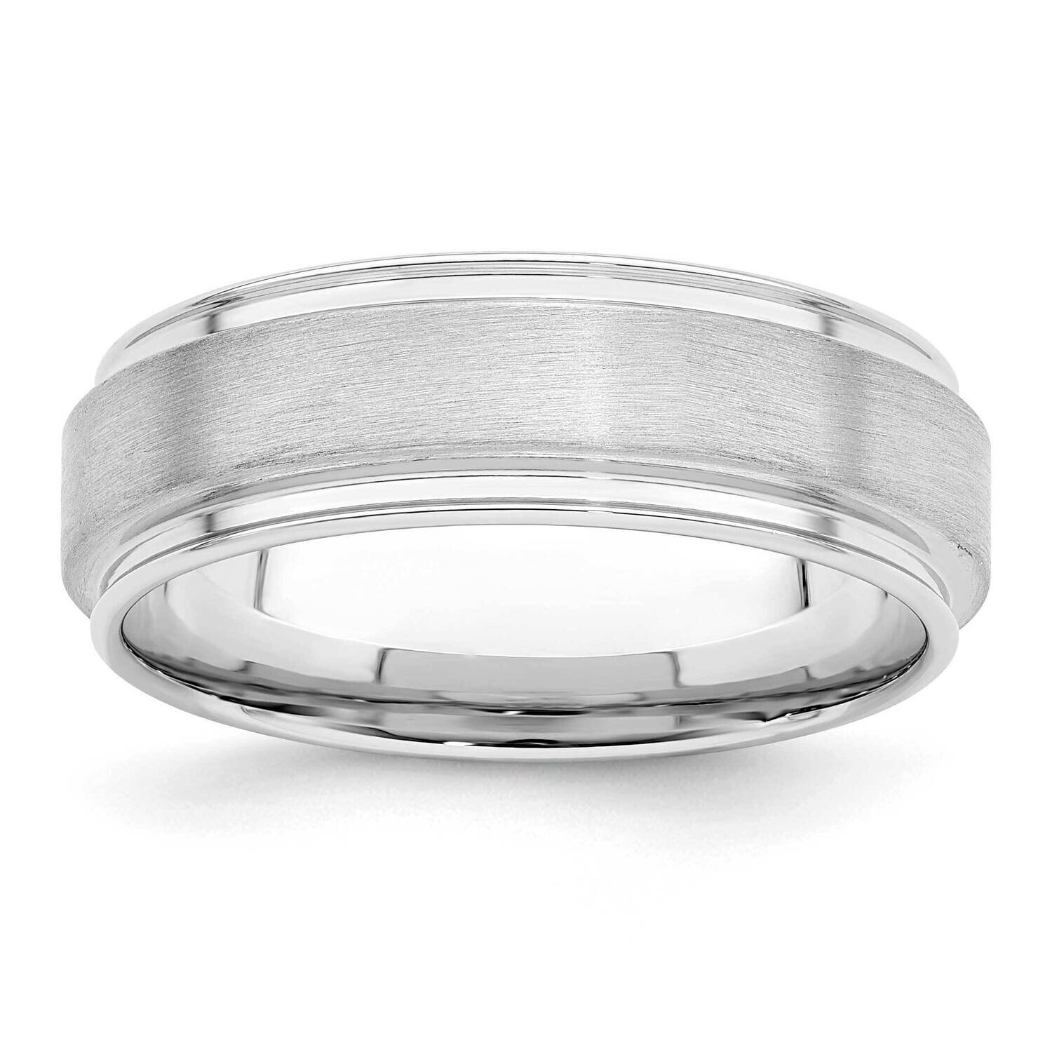 7mm Brushed Fancy Band Size 10 Sterling Silver Rhodium-plated QWB112BRH-10, MPN: QWB112BRH, 8839571…