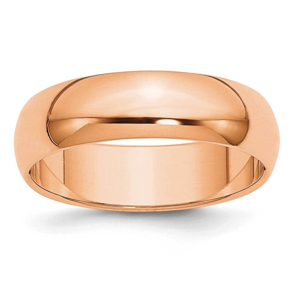 6mm Half-Round Wedding Band 14k Rose Gold RHR060-10, MPN: RHR060, 883957919140