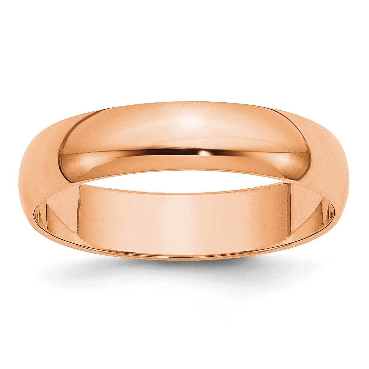 5mm Ltw Half Round Band Size 10 14k Rose Gold RHRL050-10, MPN: RHRL050, 883957925172
